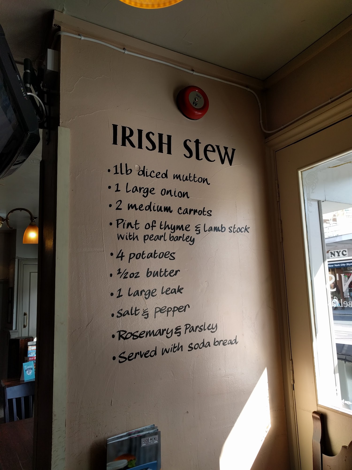 O'Neill'S Harrow Menu