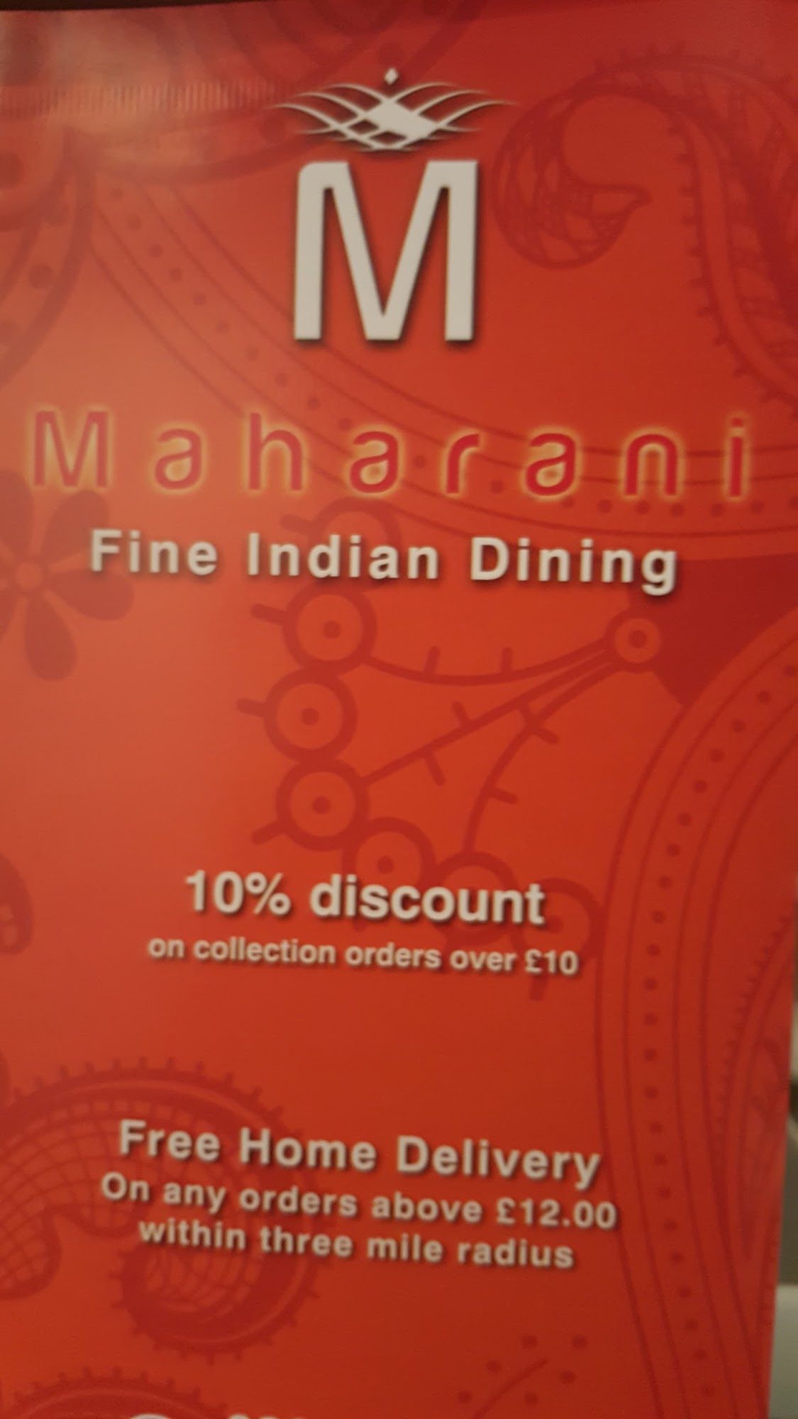 Maharani Menu