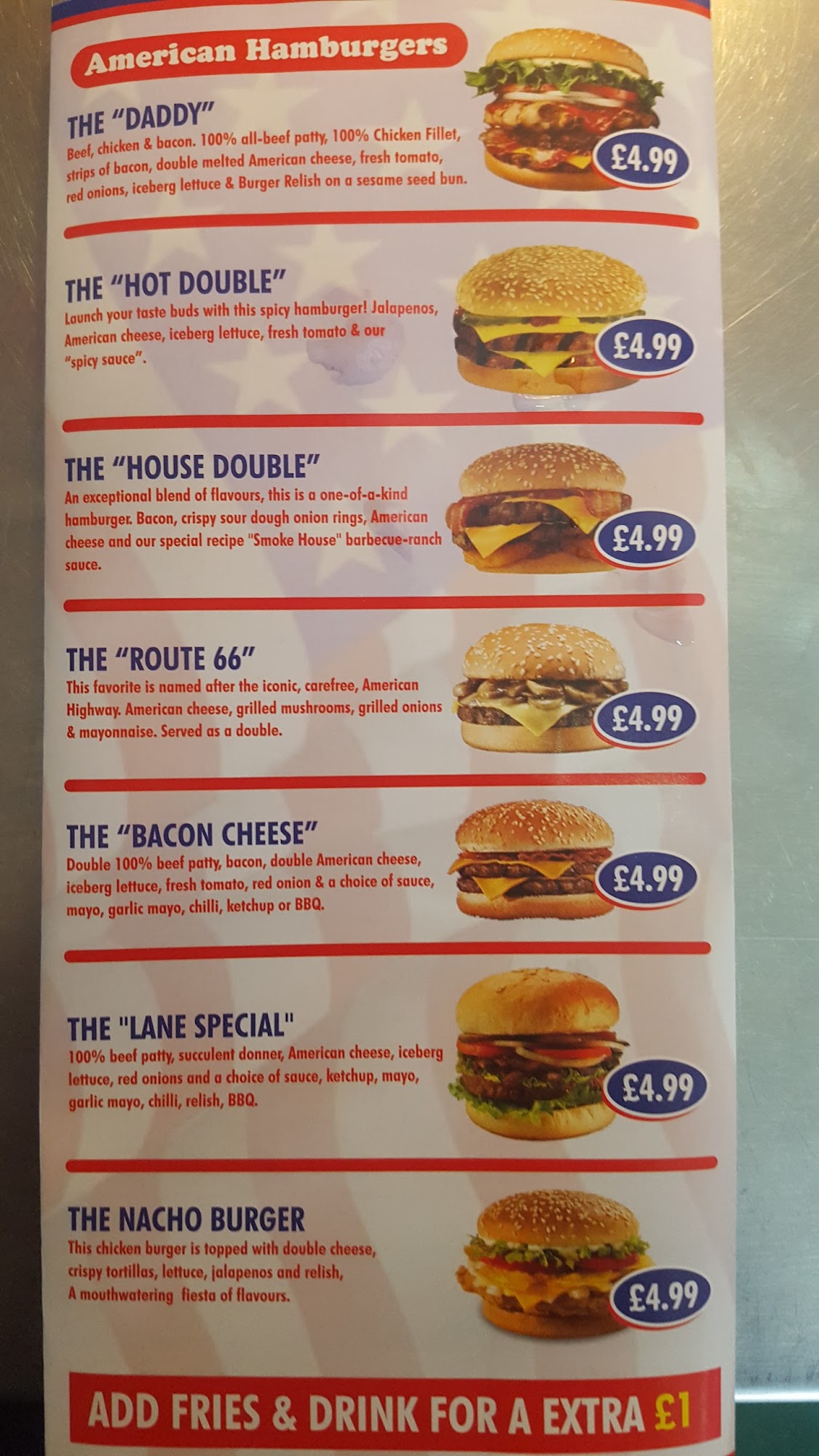 Chicken Lane Menu