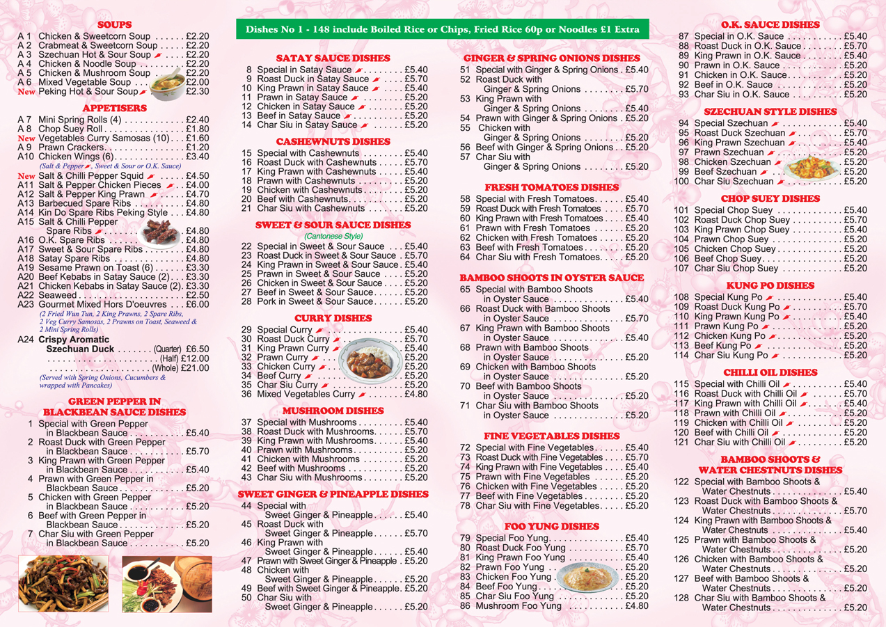 Hong Liang chippy Menu