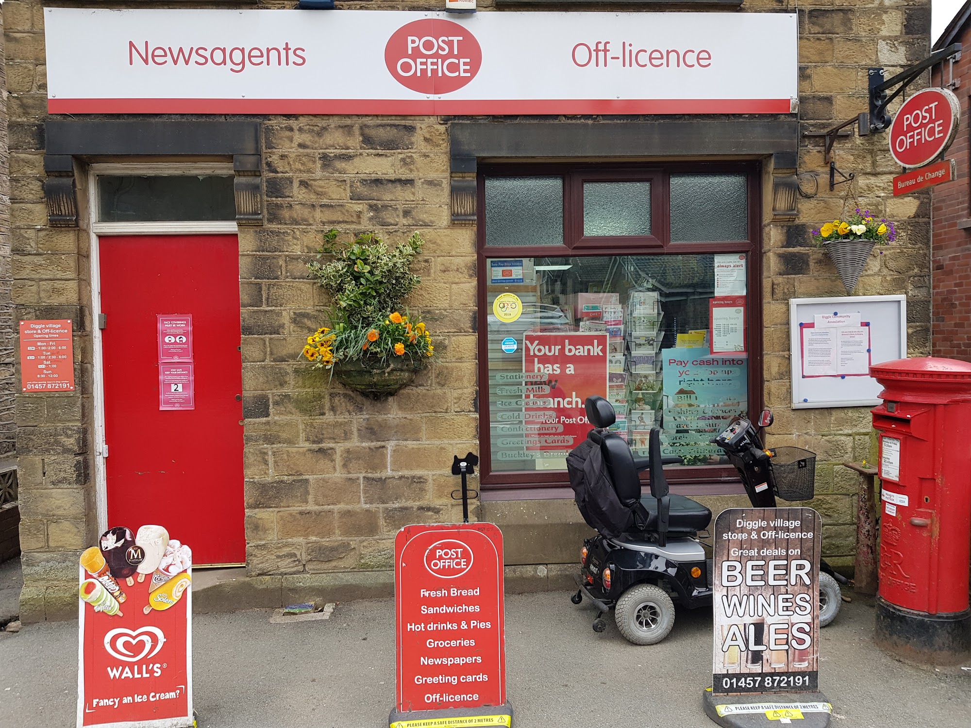 Diggle postoffice ,store and off-licence ( click on services for the shop hours )