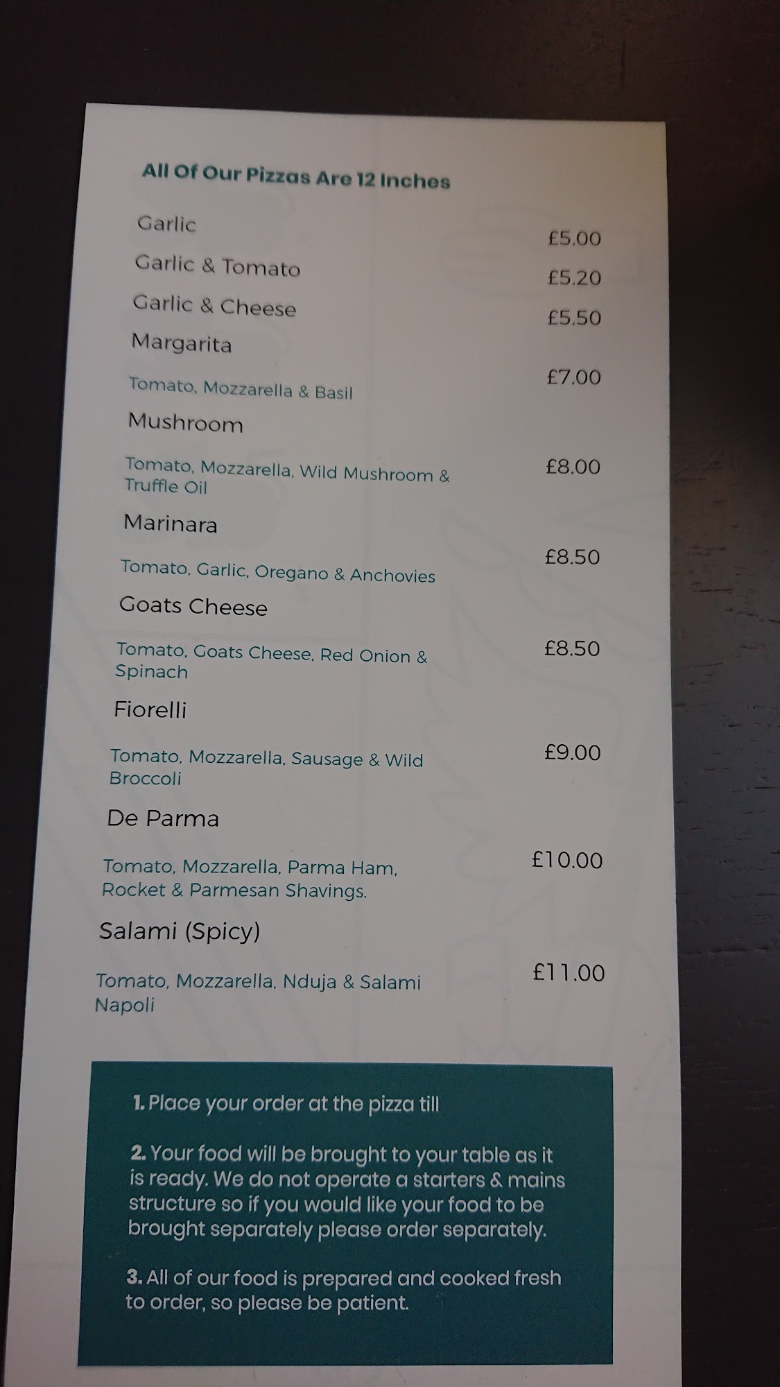 The Barclay Pizza & Prosecco Menu