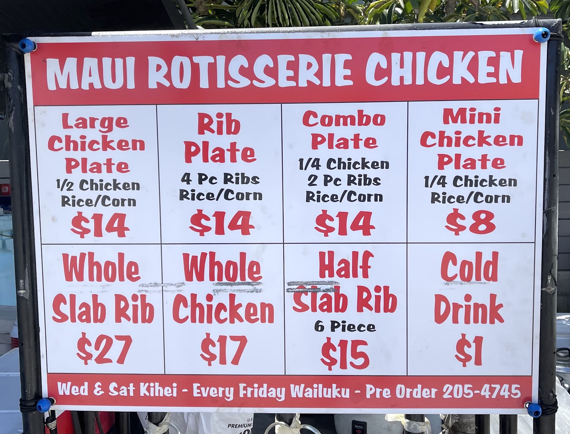Maui Rotisserie Chicken 2 Menu