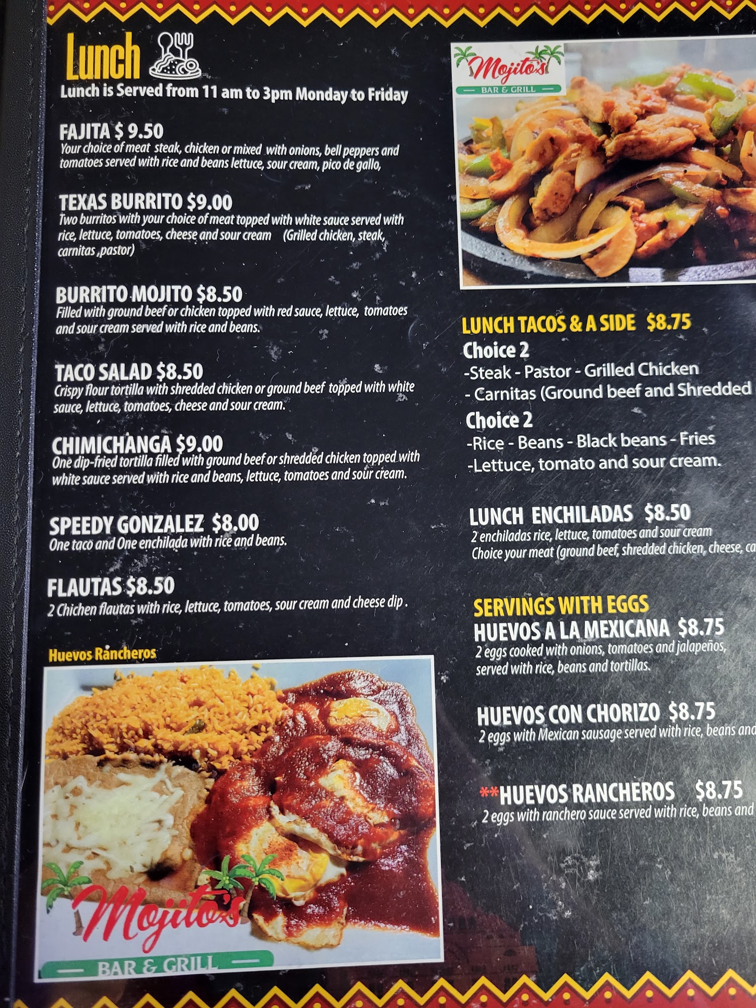 El viejo mexican restaurant Menu