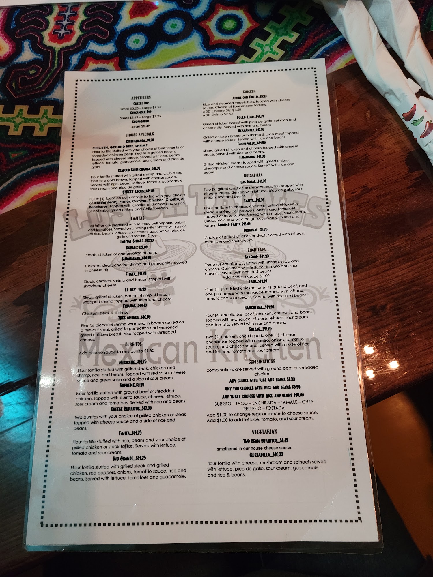 Los Catrines Mexican Kitchen Menu