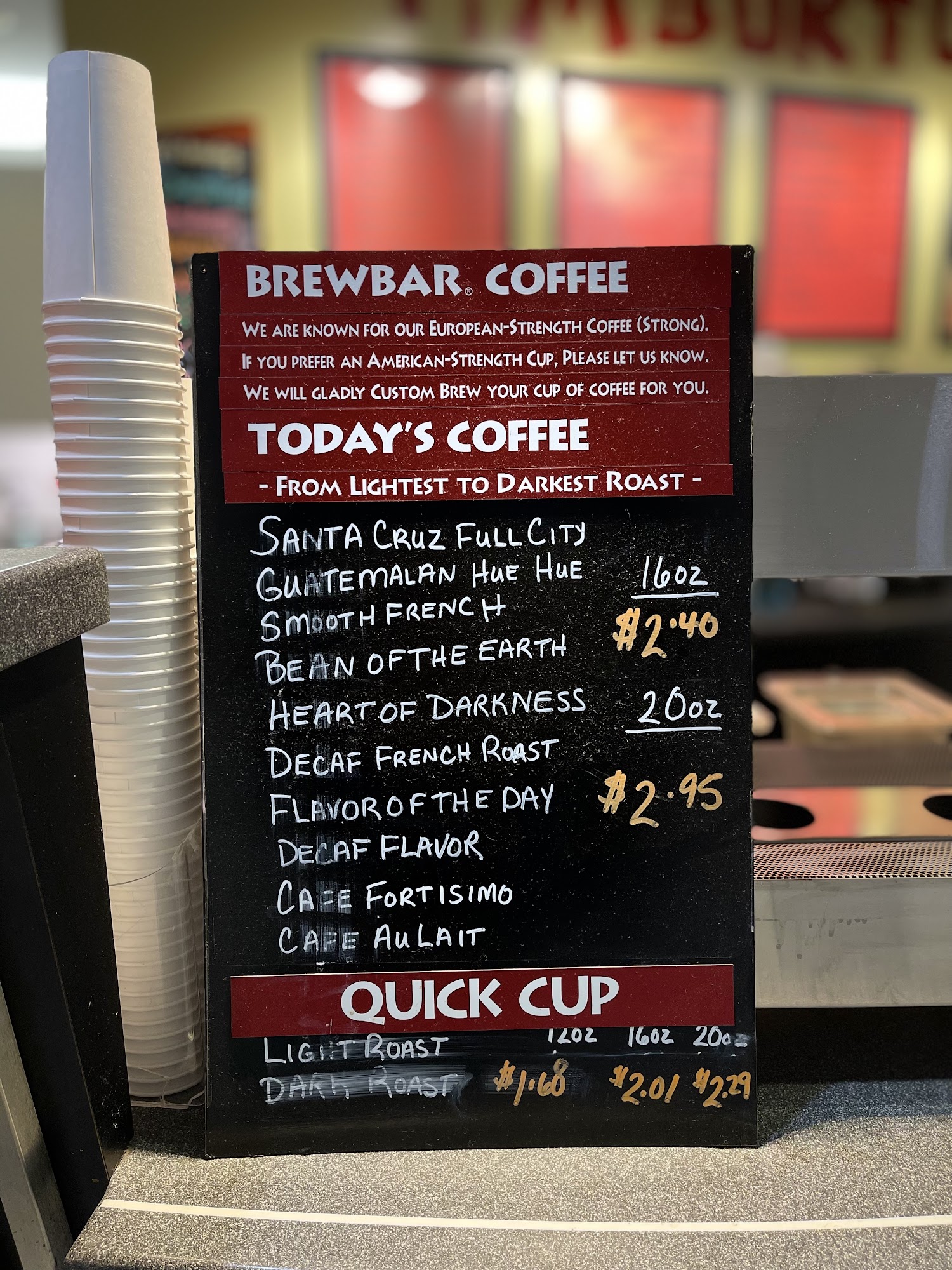 Timbuktu Coffee Menu