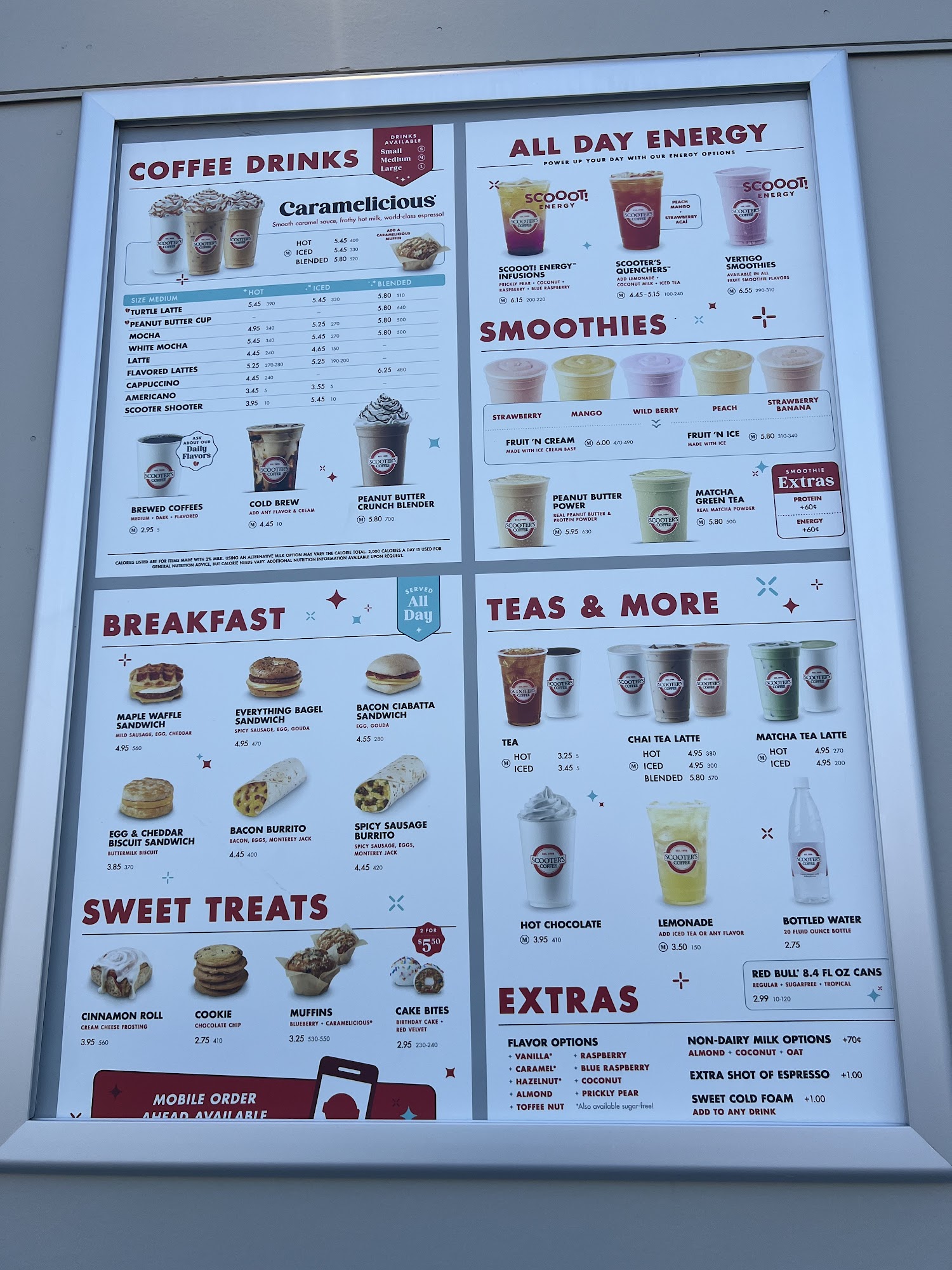 Scooter's Coffee Menu