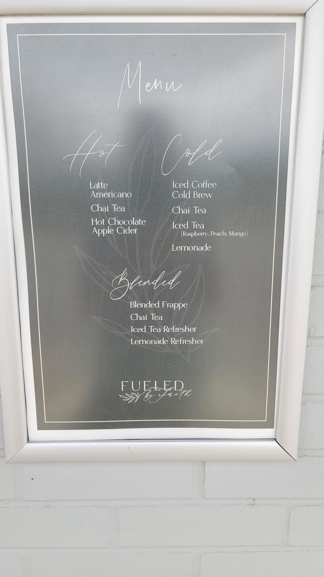 Fueled by Faith Menu