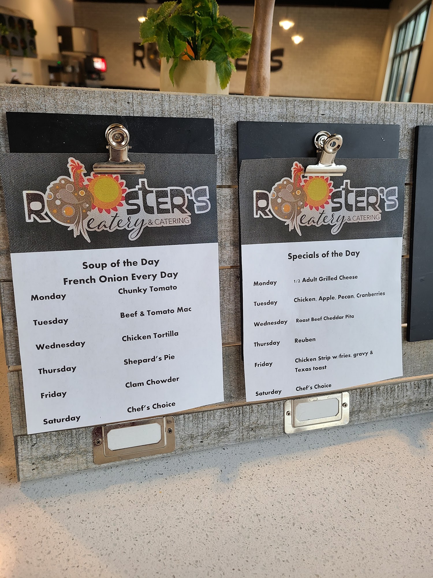 Rooster's Eatery and Catering Menu