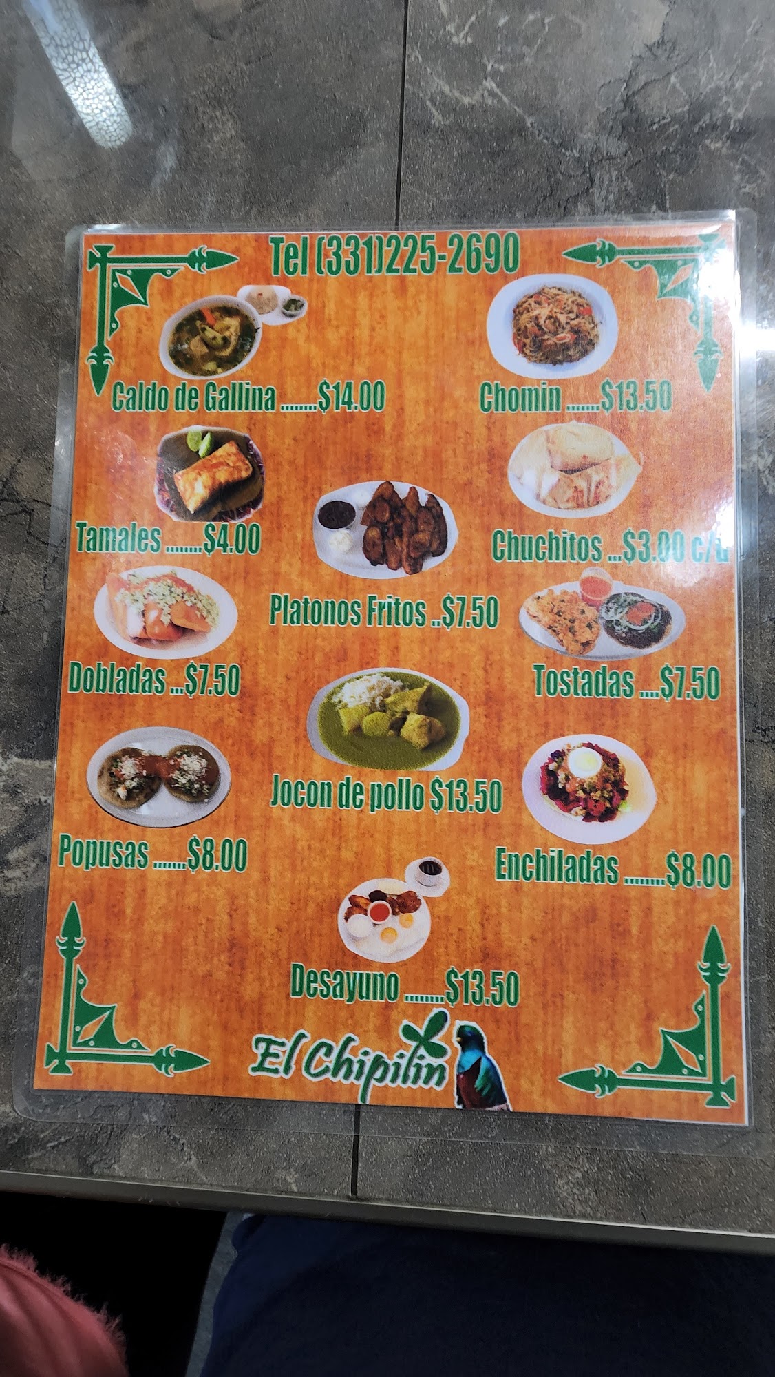 El chipilin restaurant guatemalteco Menu