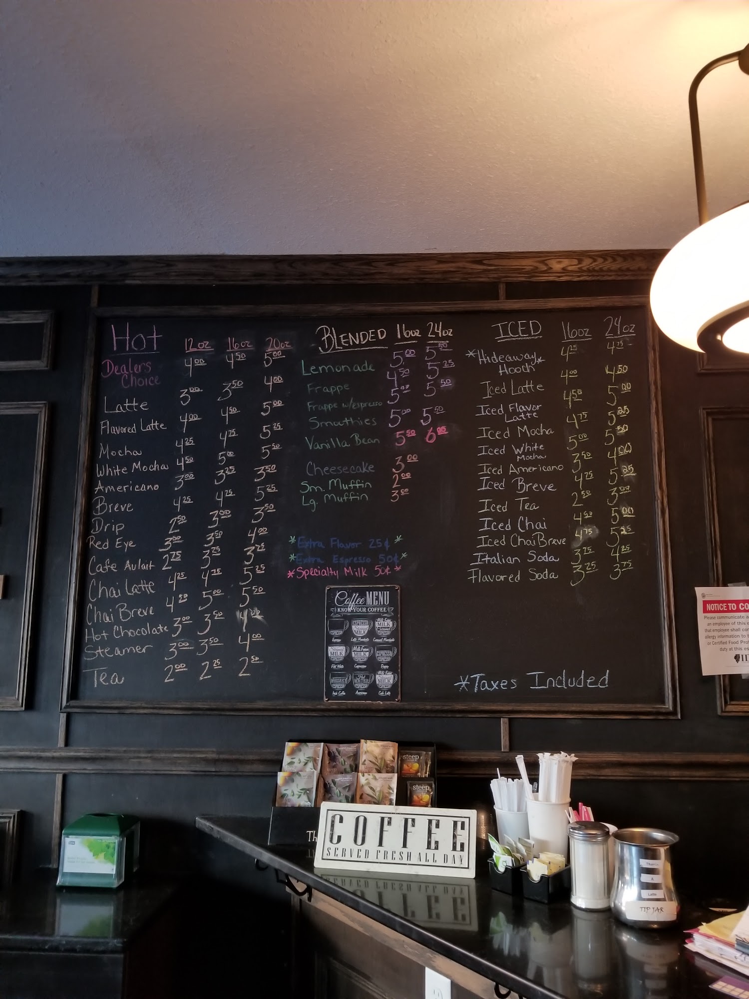 Push And Pray Hideaway Menu