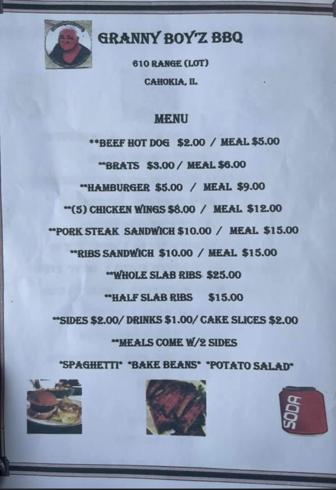 Granny Boyz BBQ Menu