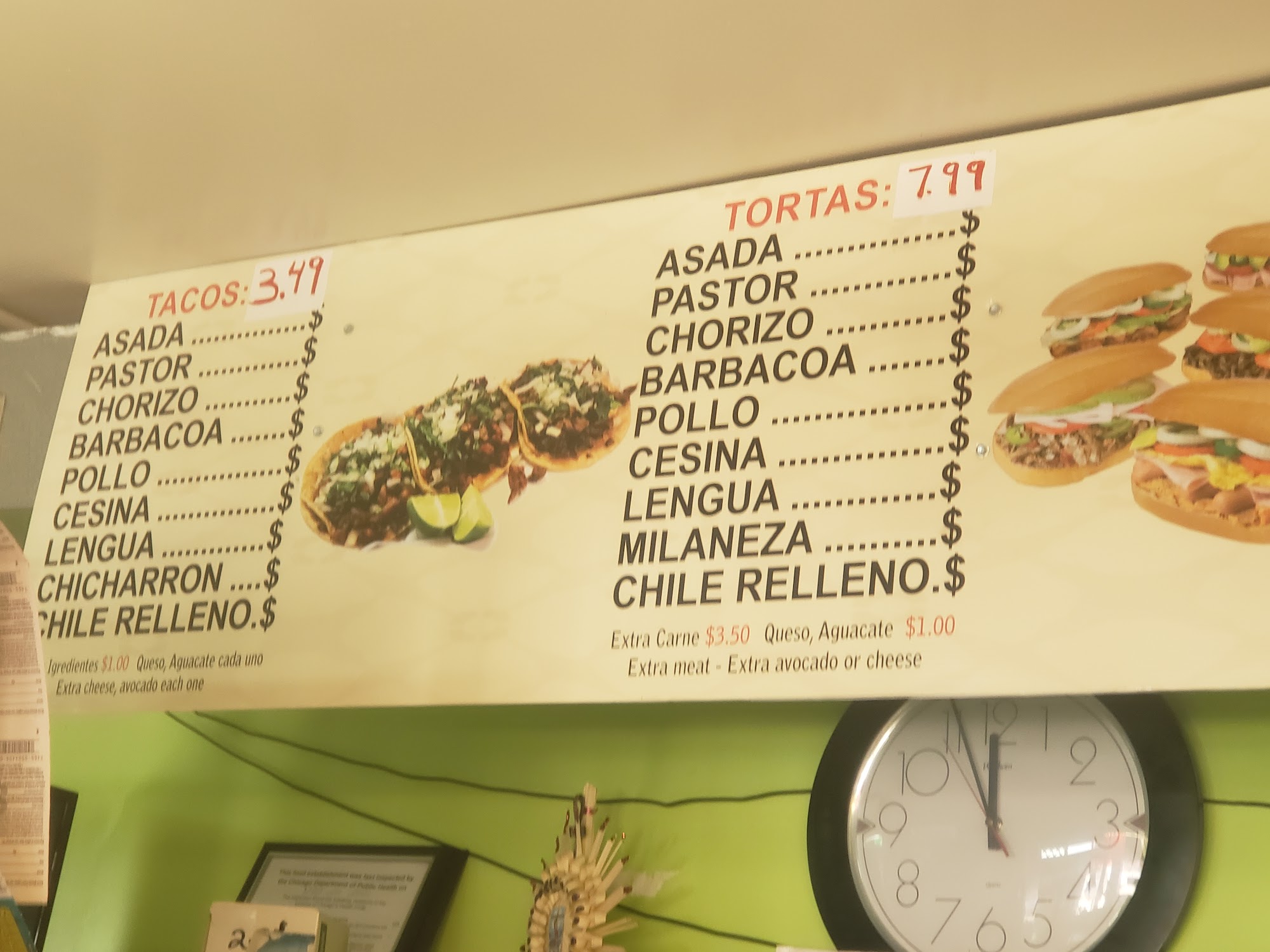 Anthony Supermarket Menu