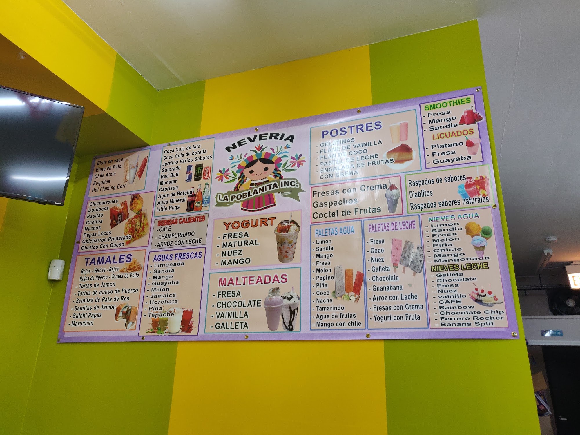 Neveria la Poblanita inc Menu