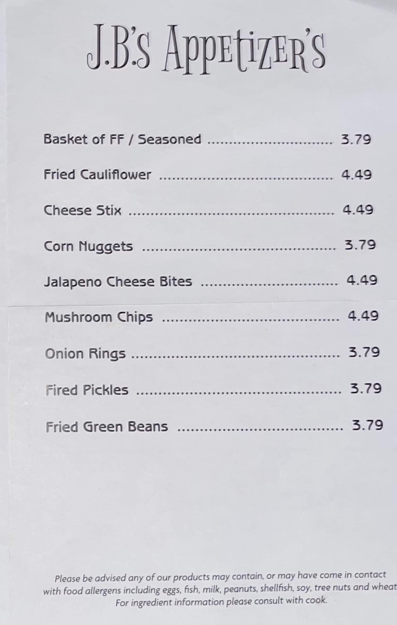 Keboo's kitchen Menu