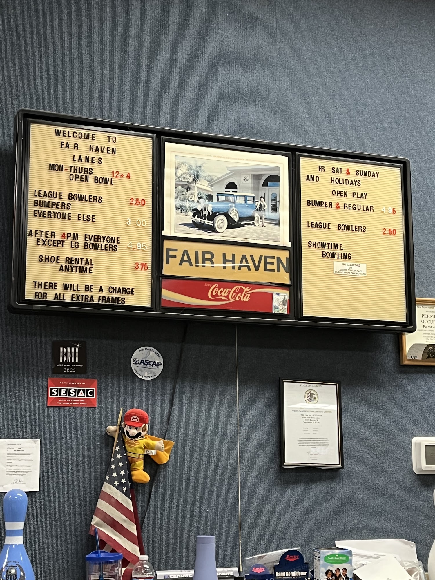 Fair Haven Lanes Menu