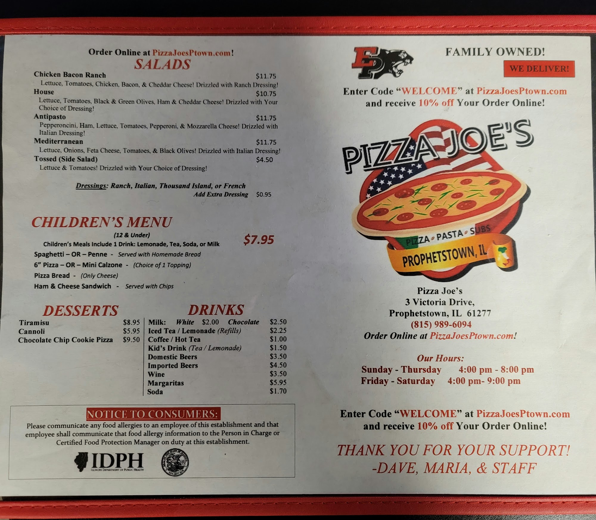 Pizza Joe's, Prophetstown Menu, Reviews (60), Photos (26) Restaurantji