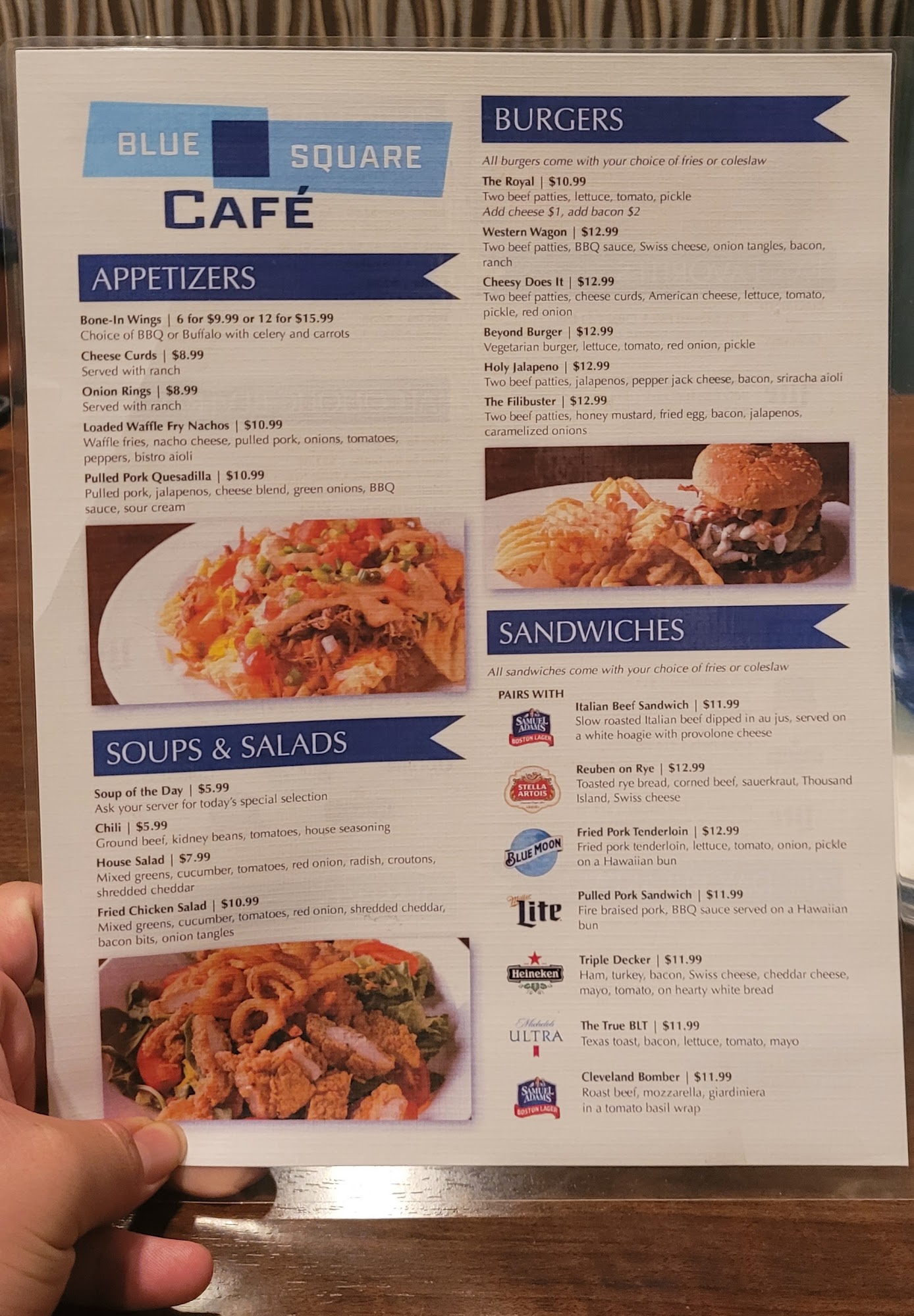 Blue Square Cafe Menu