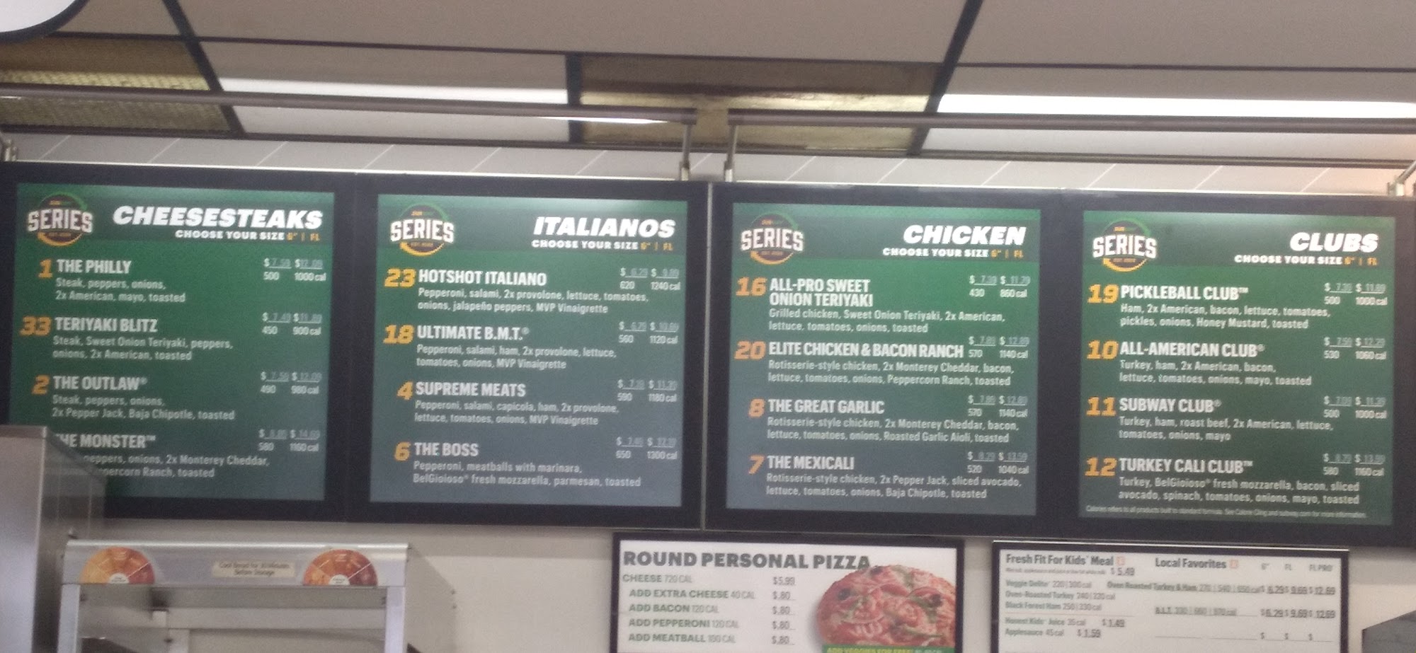 Subway Menu