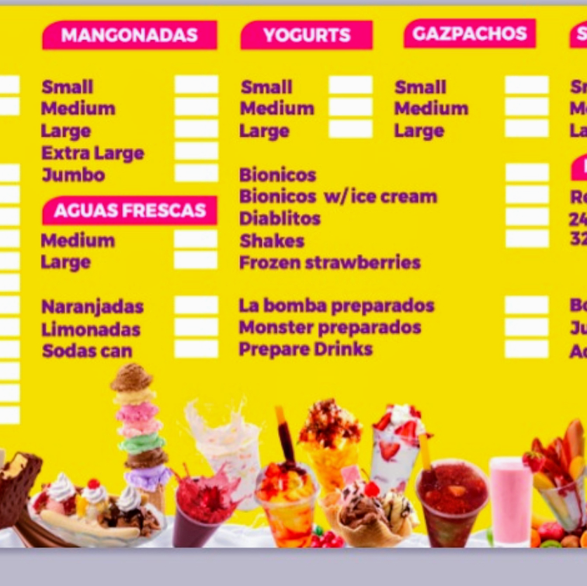 Crazy Corn La Michoacana Menu