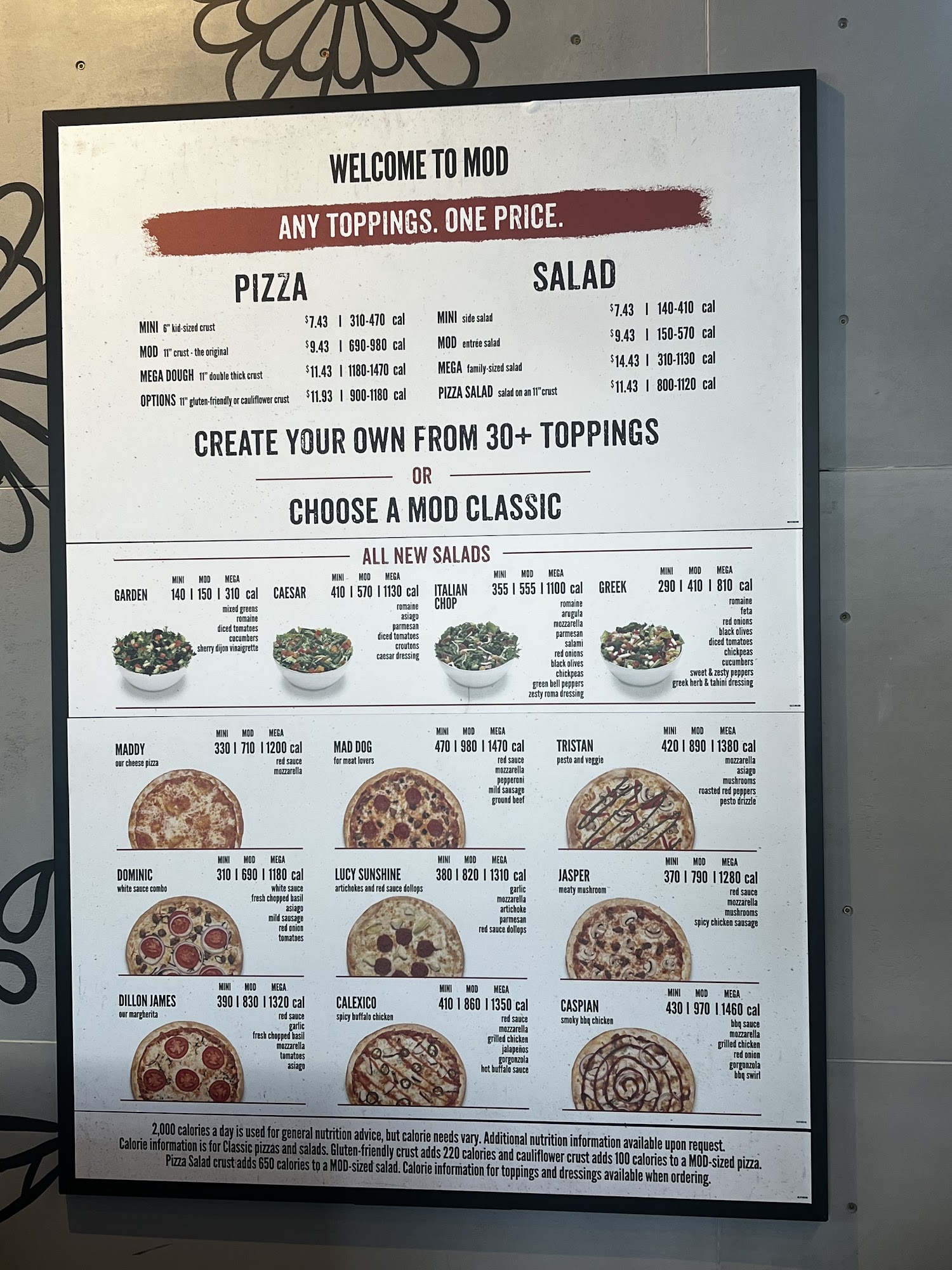 MOD Pizza Menu