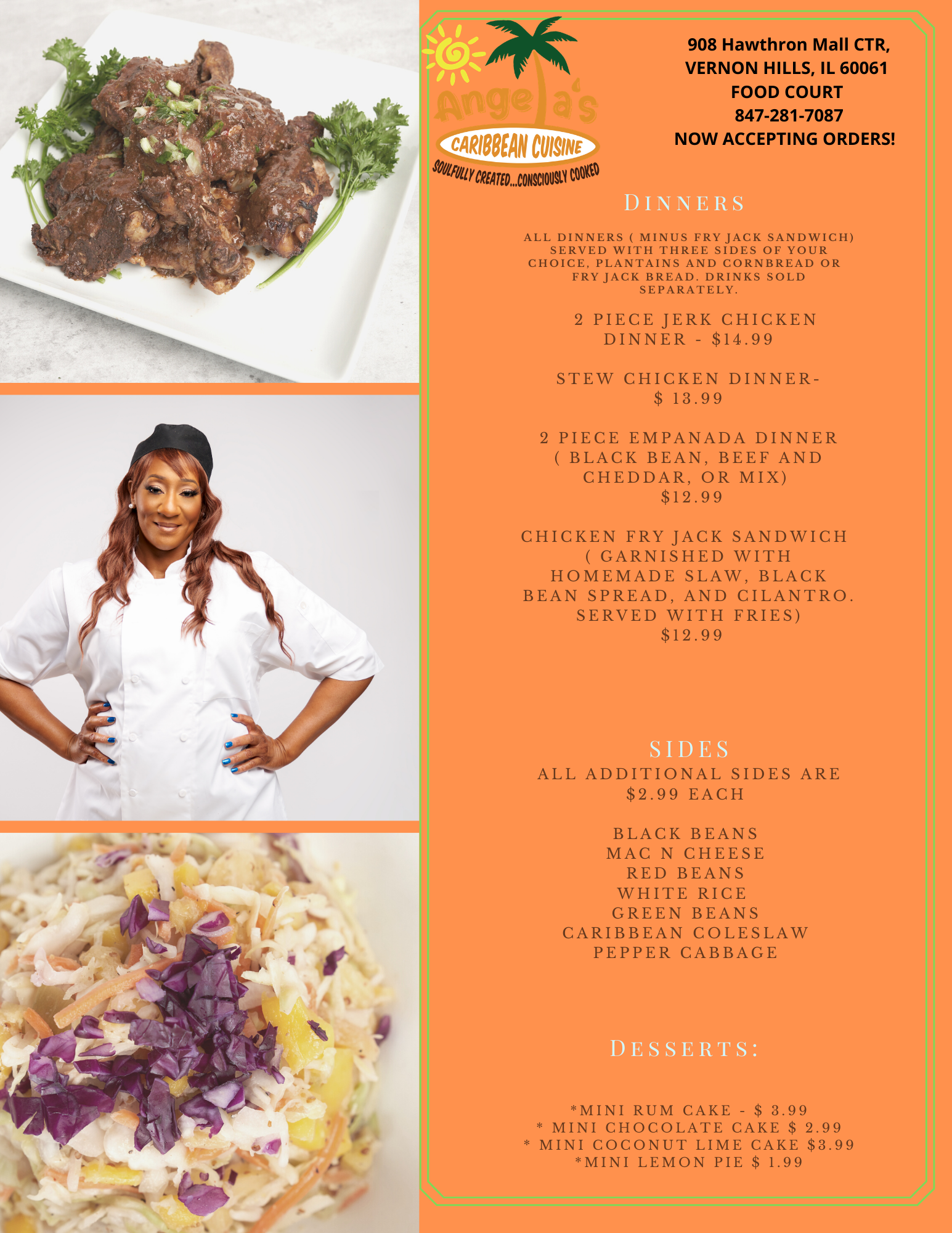 ANGELAS CARIBBEAN CUISINE Menu