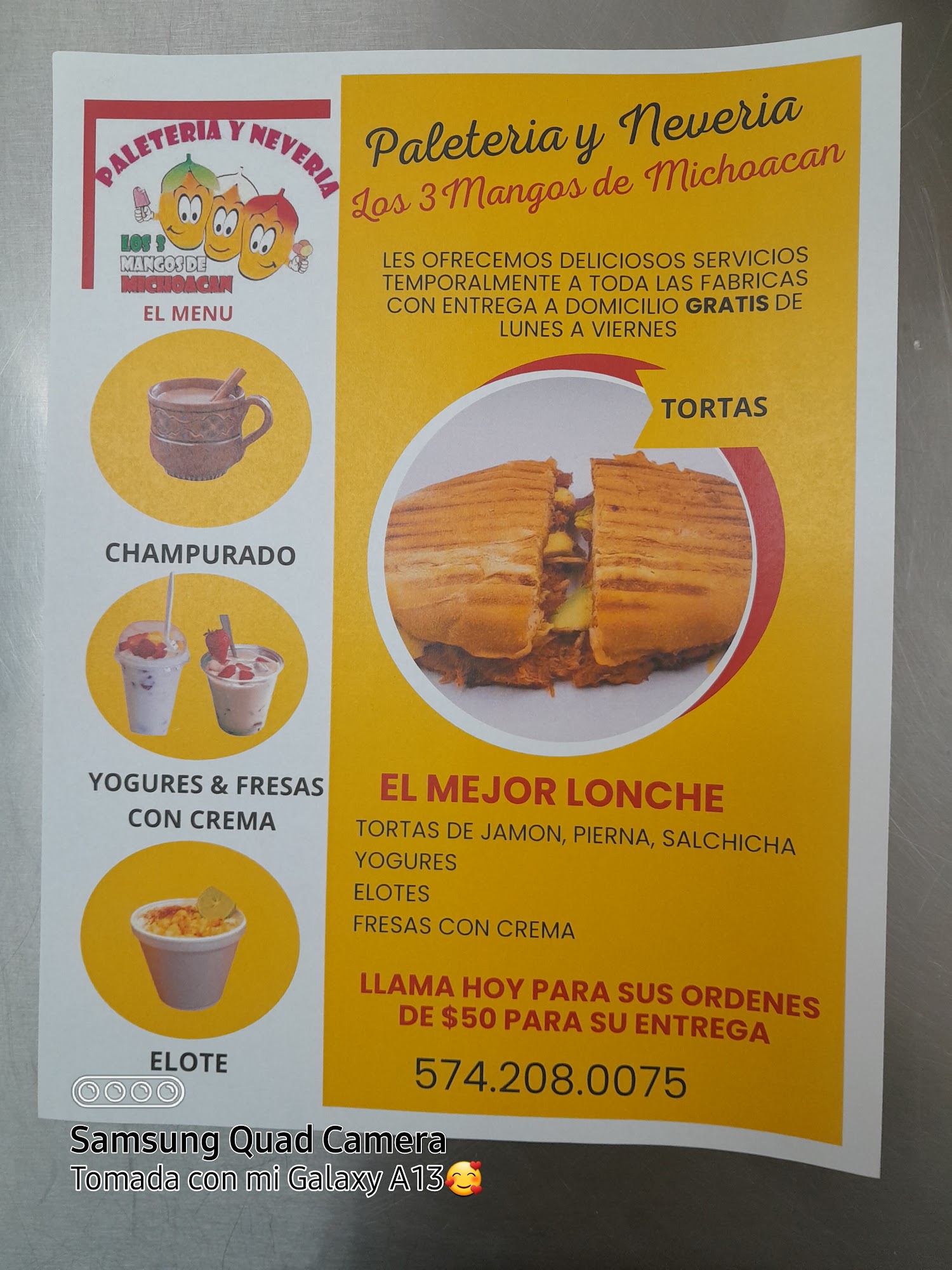 Los 3 Mangos Menu