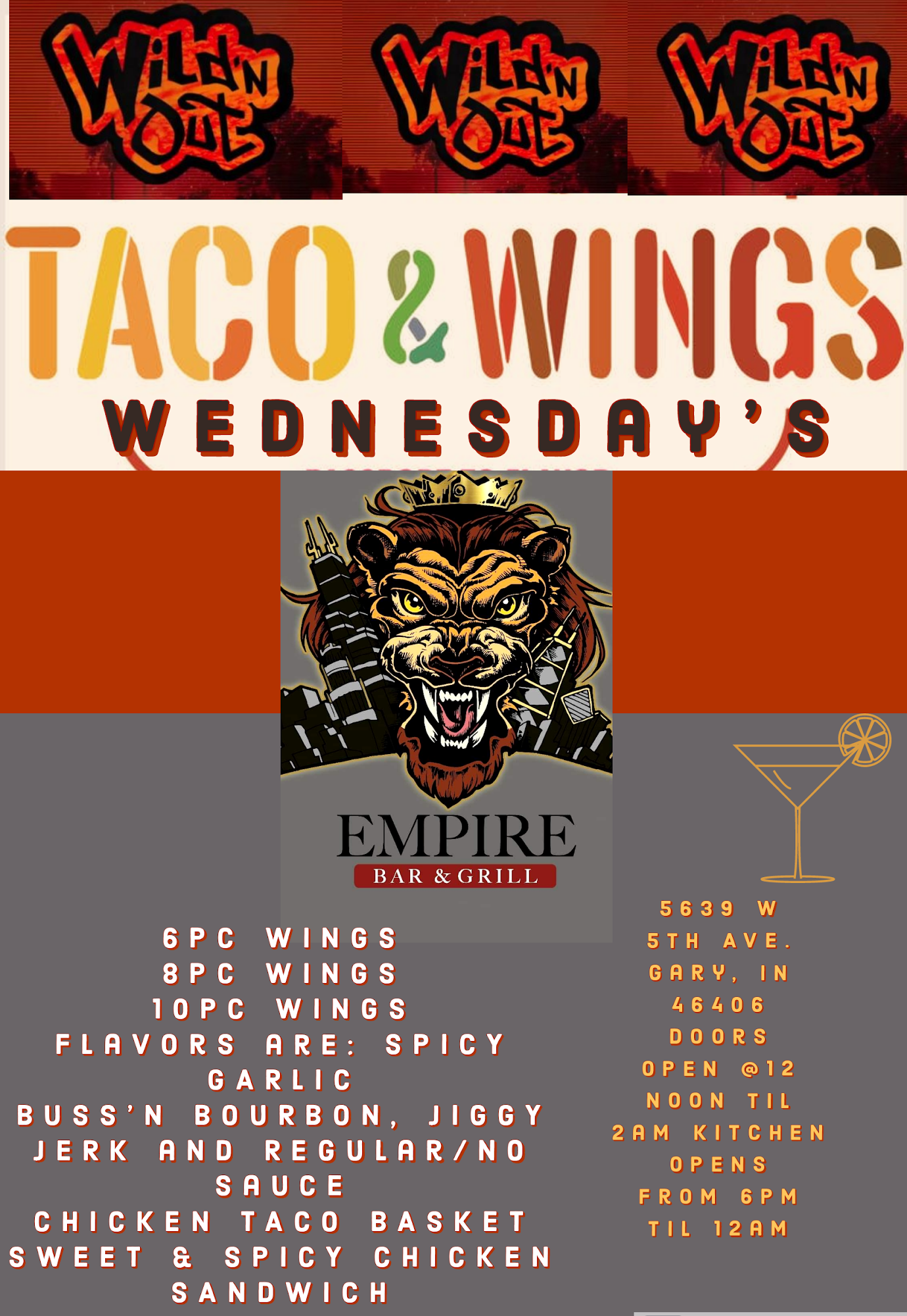 Empire Bar and Grill Menu