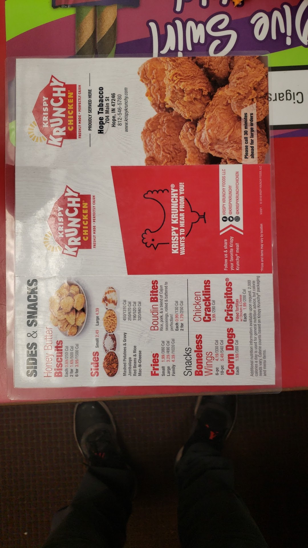 Krispy Krunchy Chicken Menu
