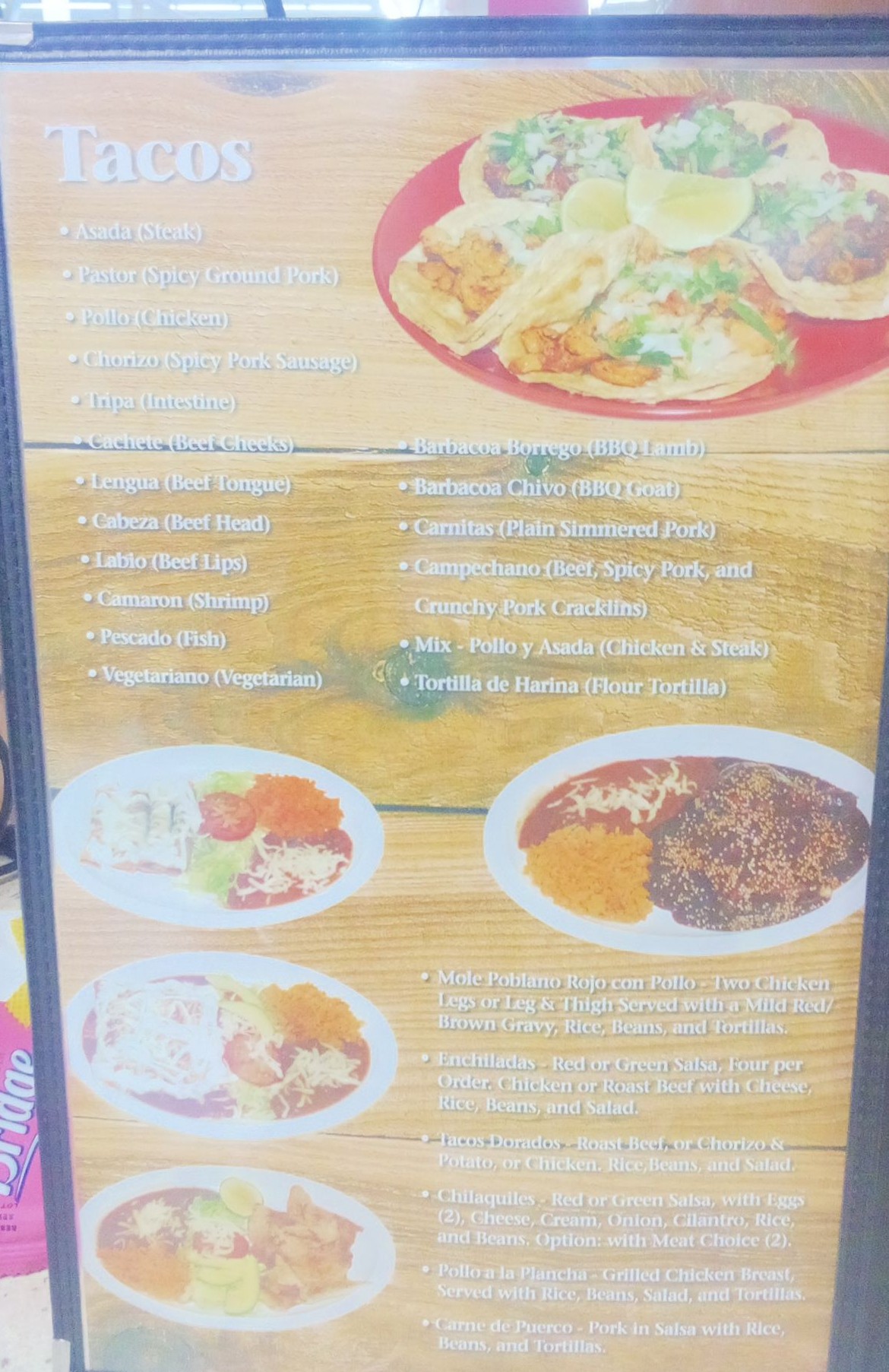 Taqueria Don Luis Menu