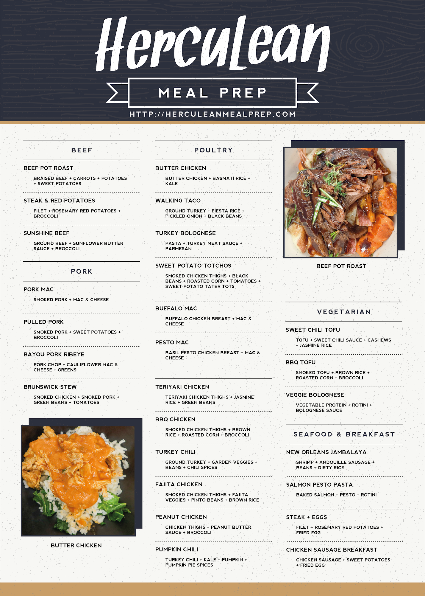 Herculean Meal Prep Menu