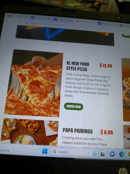 Papa Johns Pizza Menu
