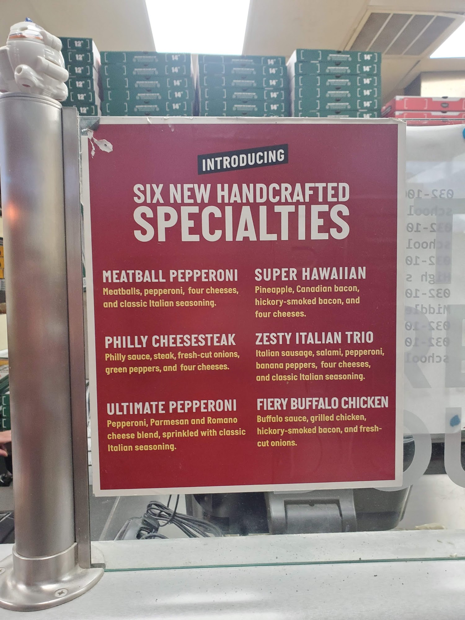 Papa Johns Pizza Menu