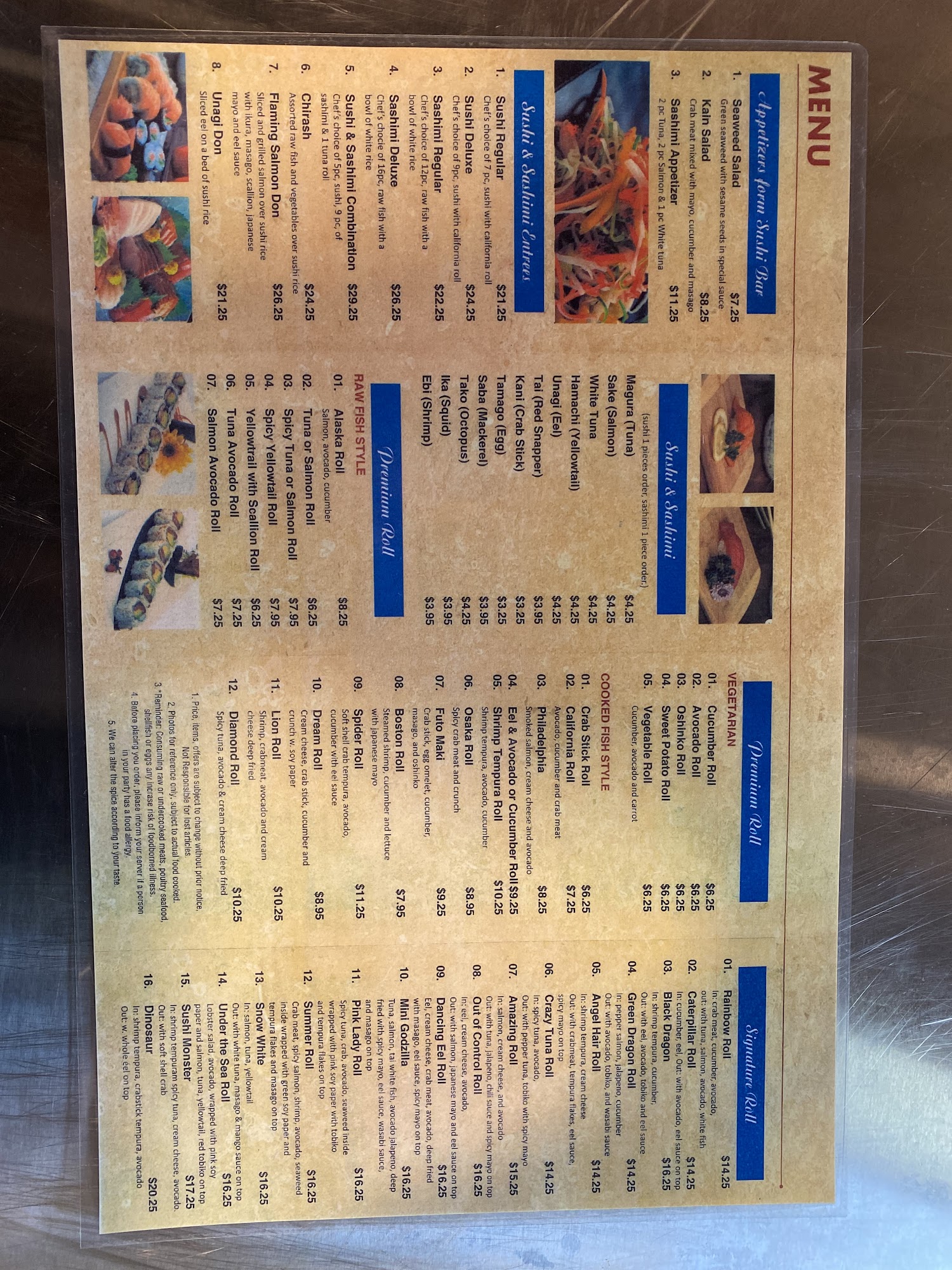 Hing Wang Cajun Seafood and Sushi Menu