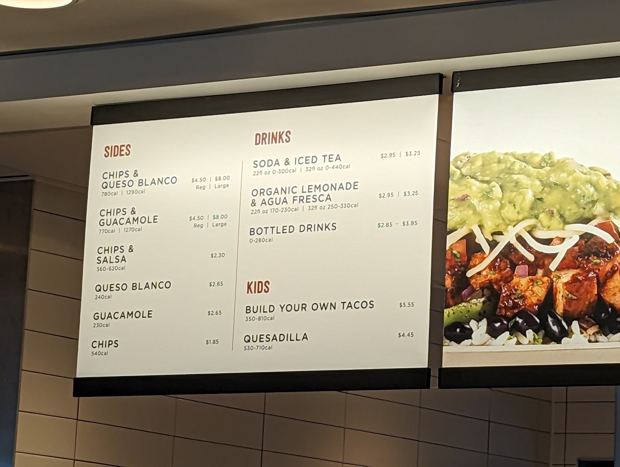 Chipotle Mexican Grill Menu