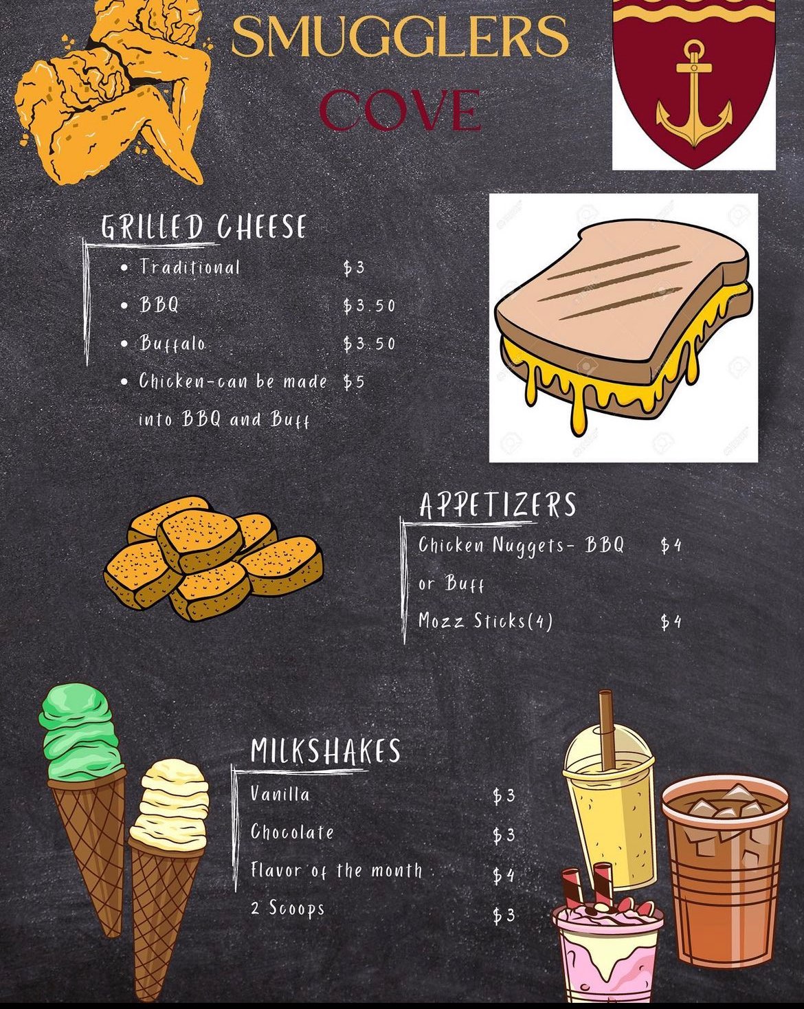 Smugglers Cove Menu