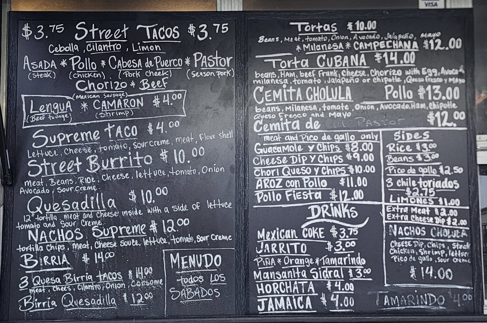 Los cholulas Foodtruck Menu