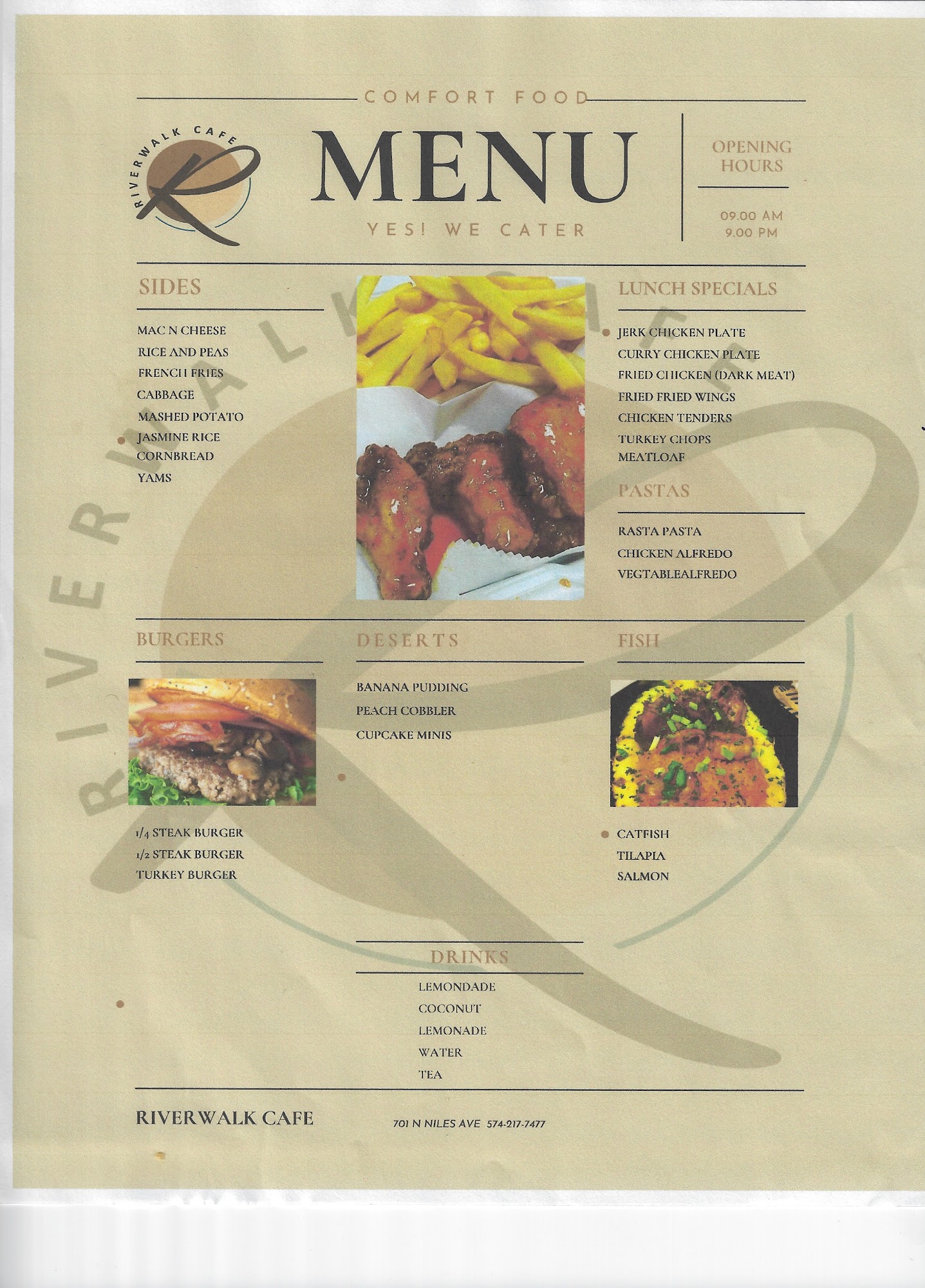 Riverwalk cafe 701 N Niles Ave, South Bend