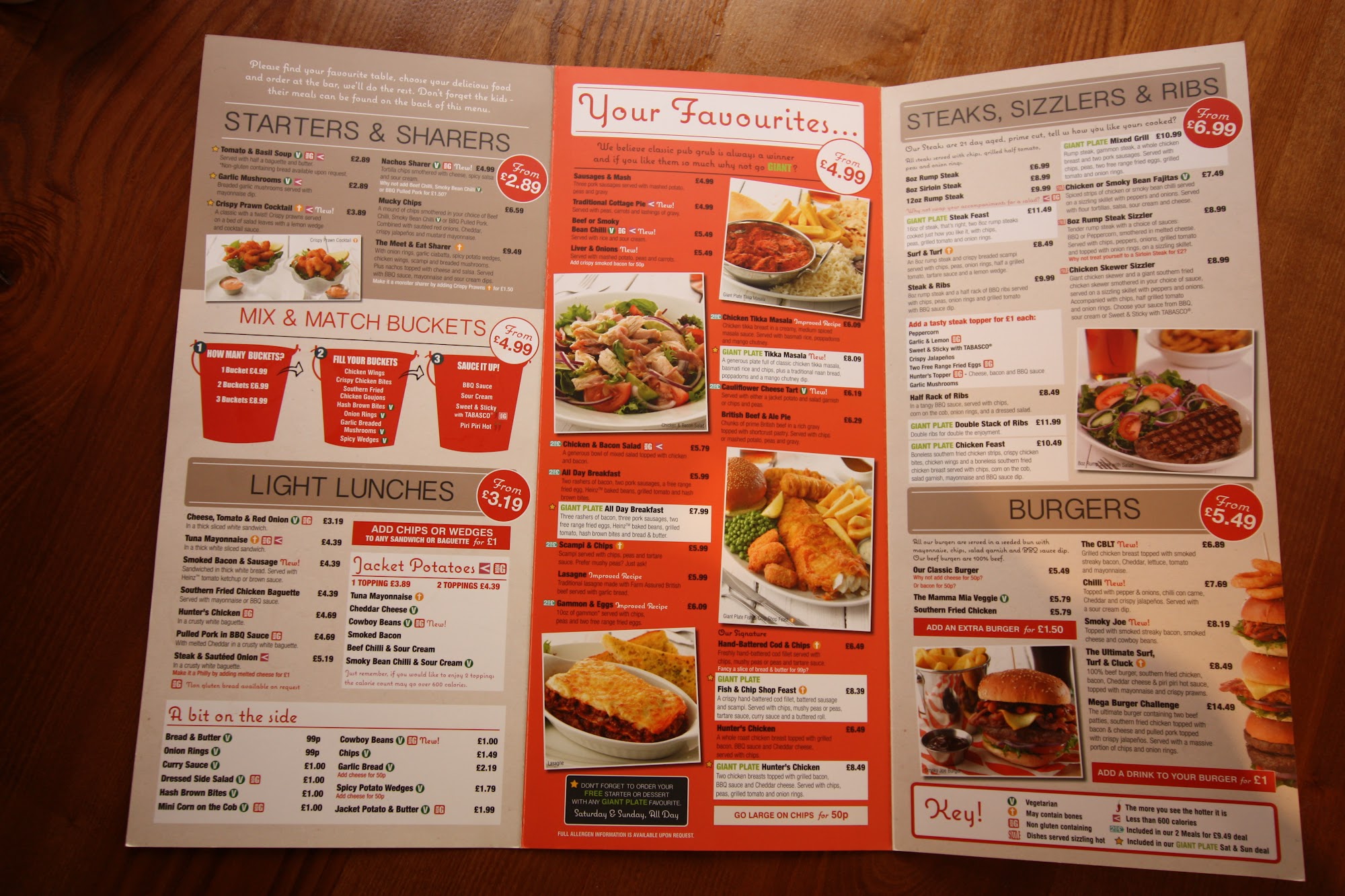 White Horse Menu