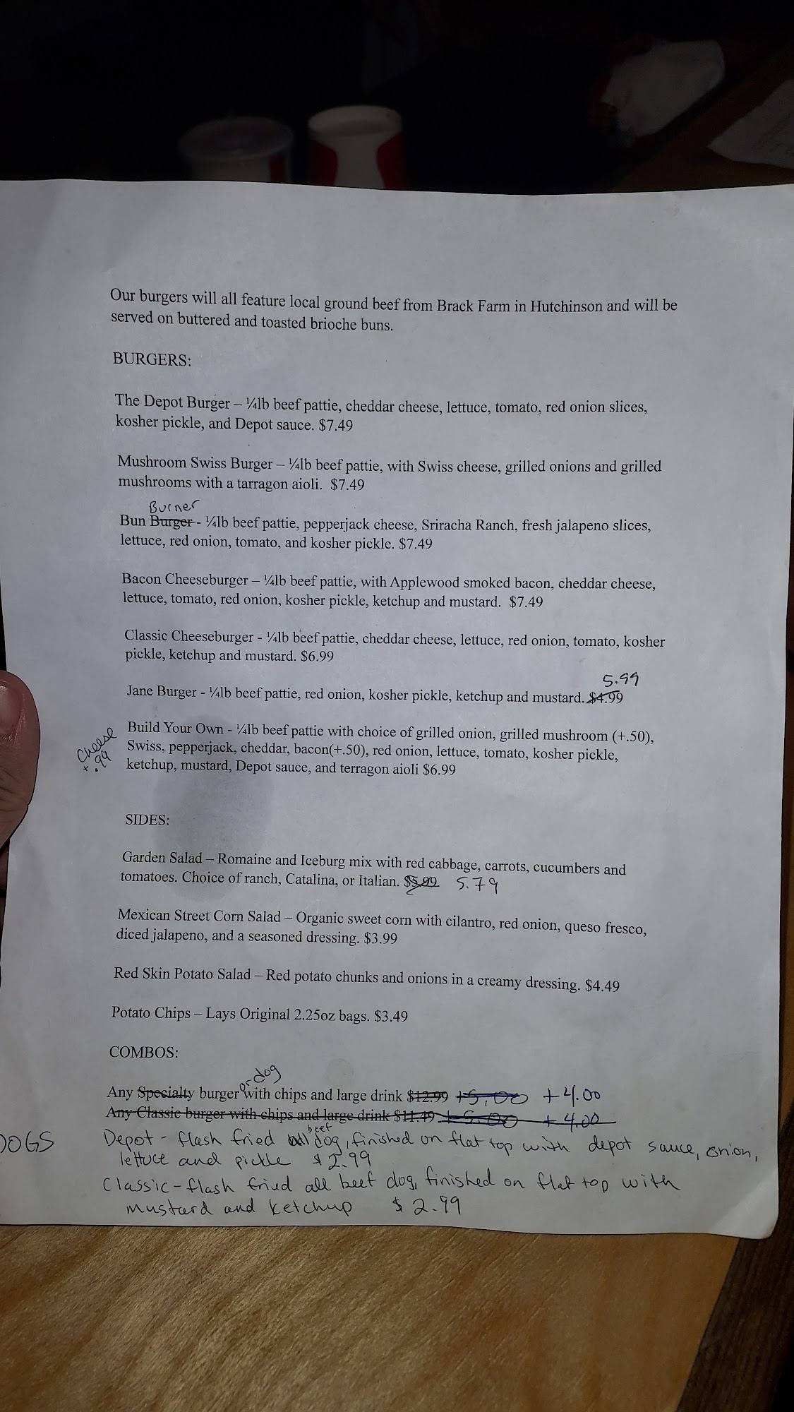 The Ice Cream Depot Menu