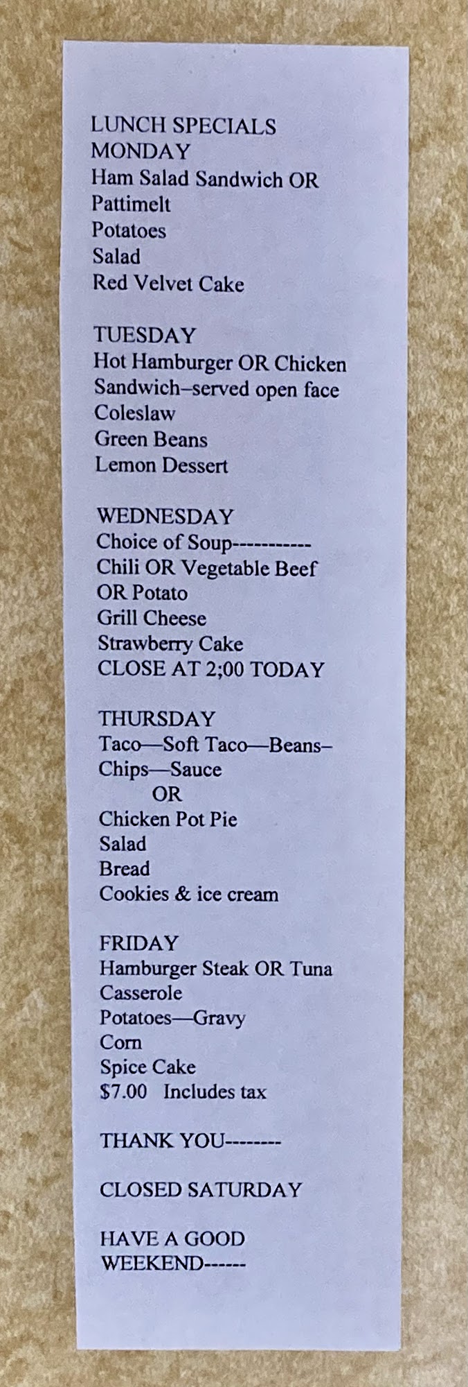 Leann's Restaurant & Carryout Menu