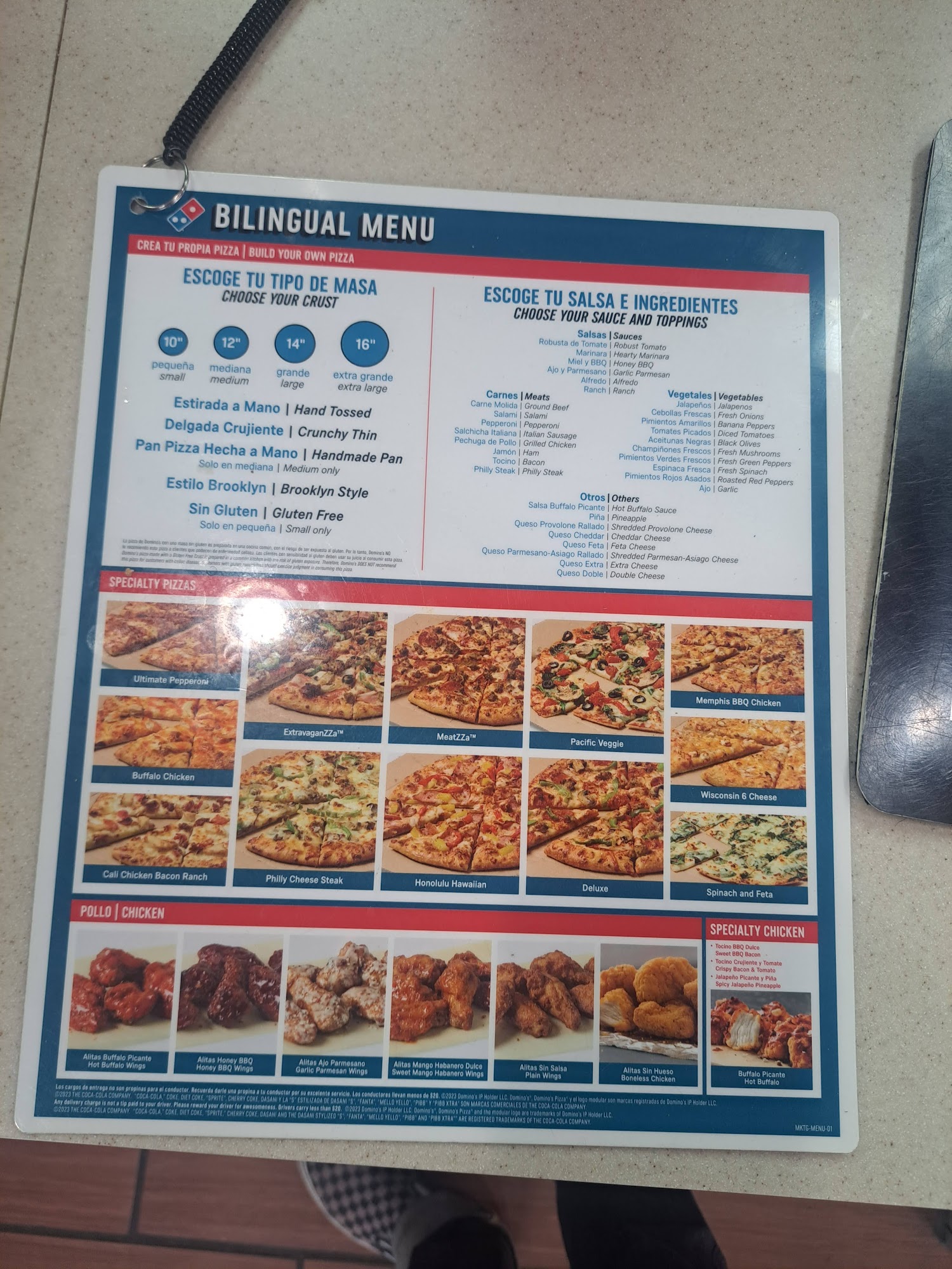 Domino's Pizza Menu