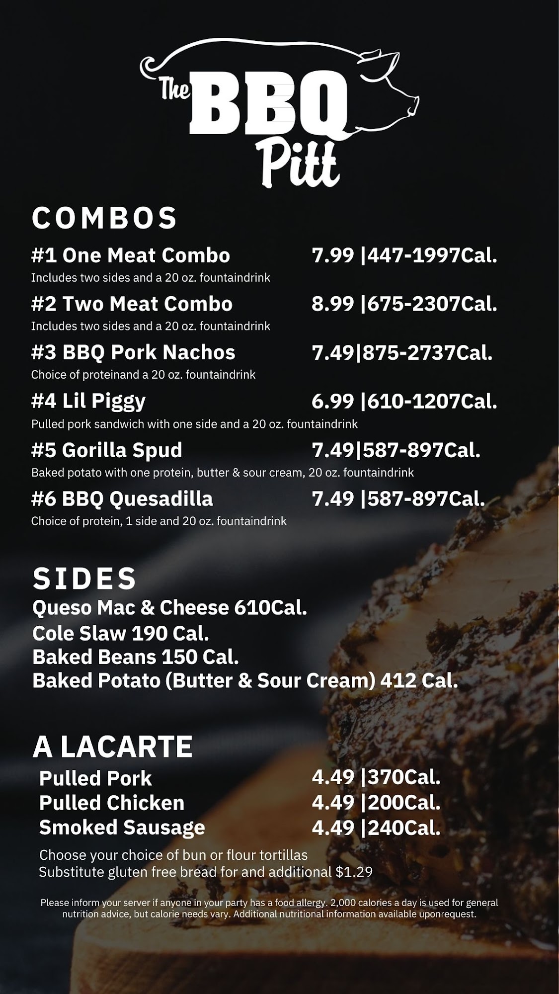 BBQ Pitt Menu