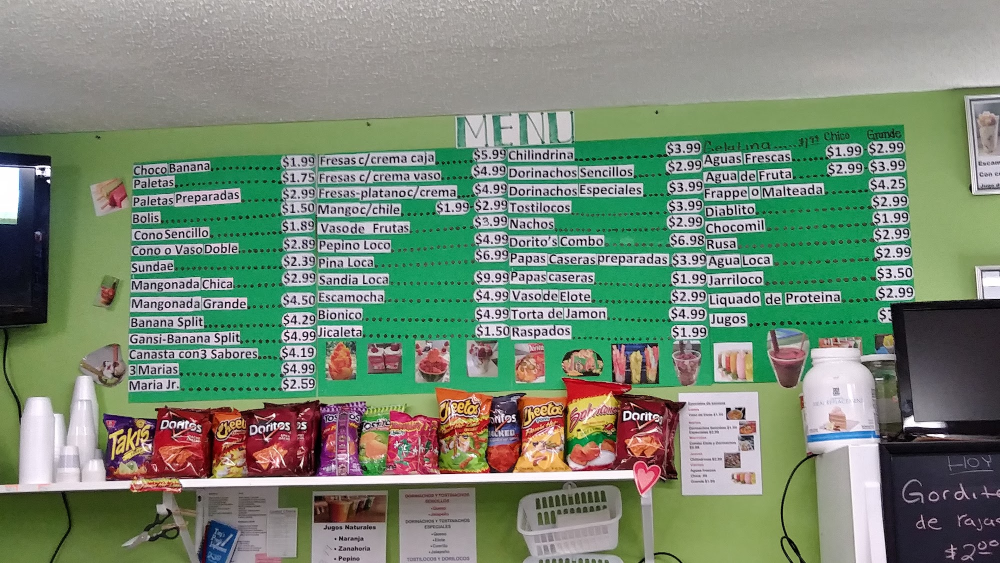 Paleteria La Nena Menu