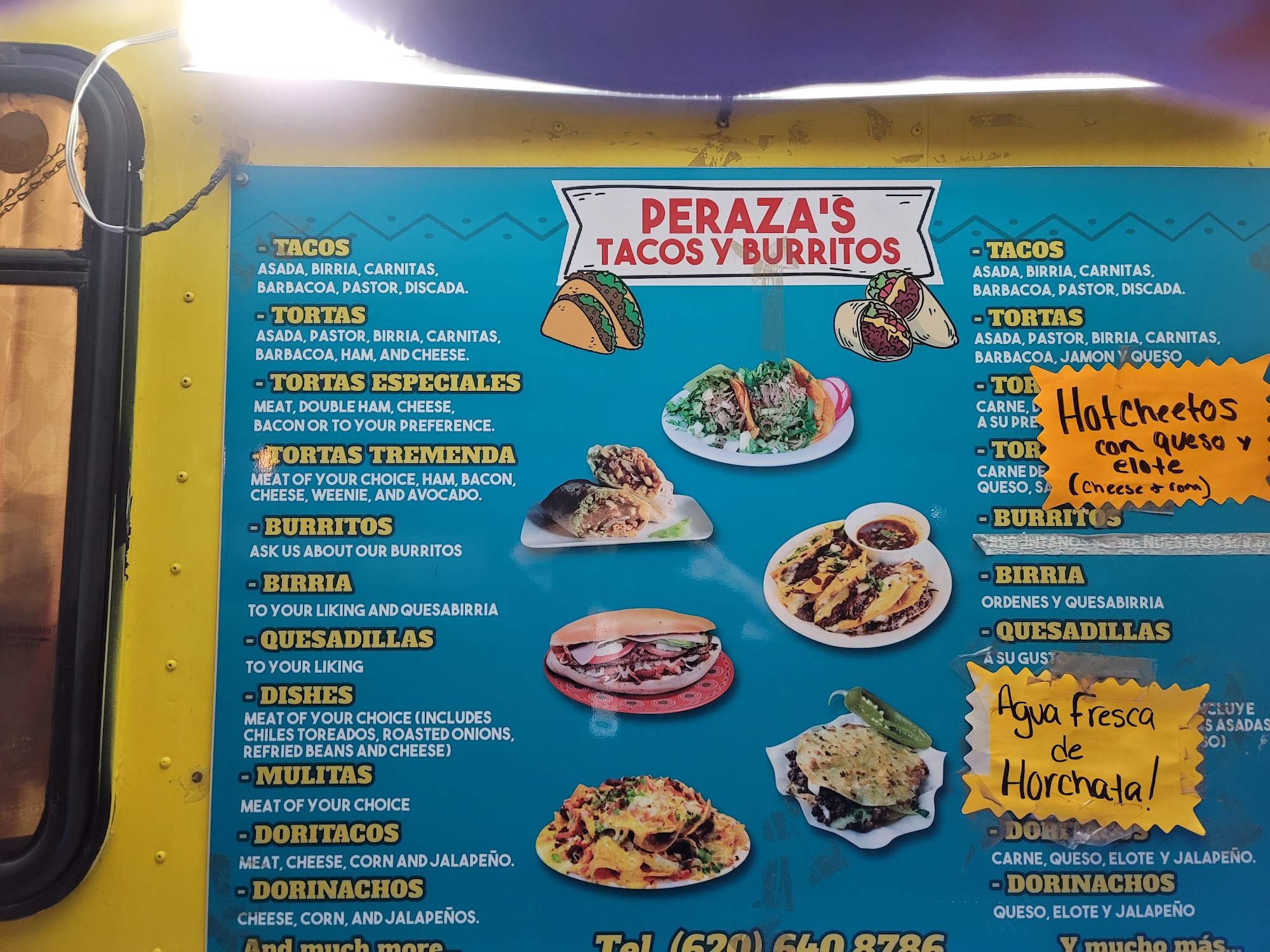 Peraza's Tacos Menu