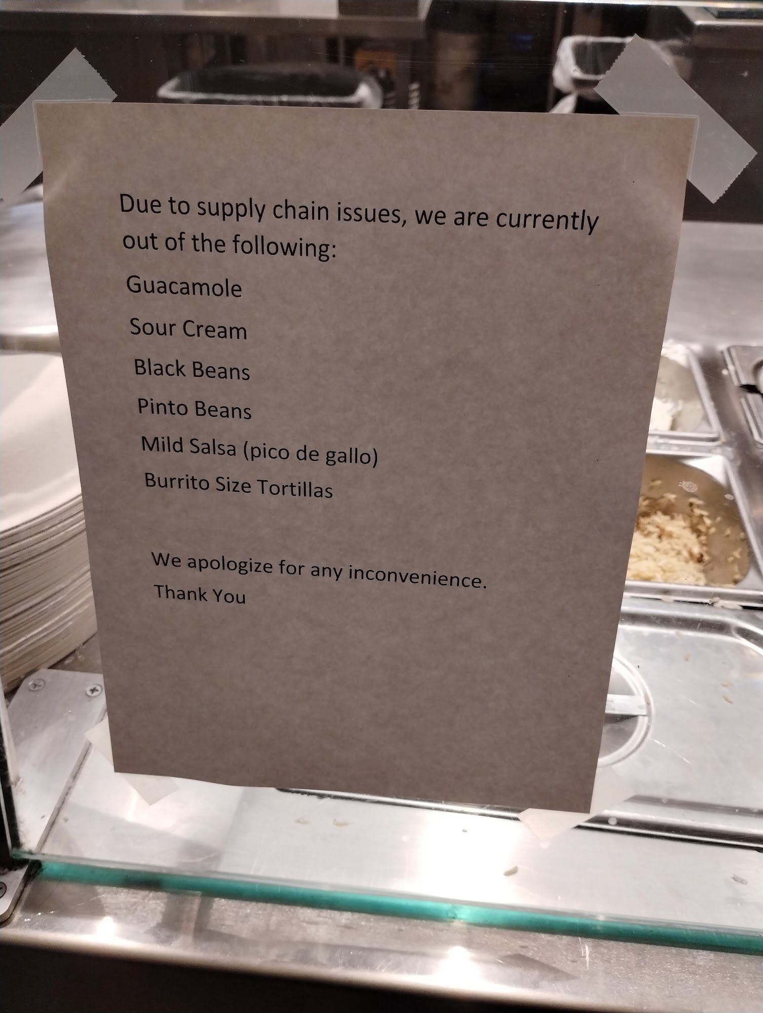 Chipotle Mexican Grill Menu