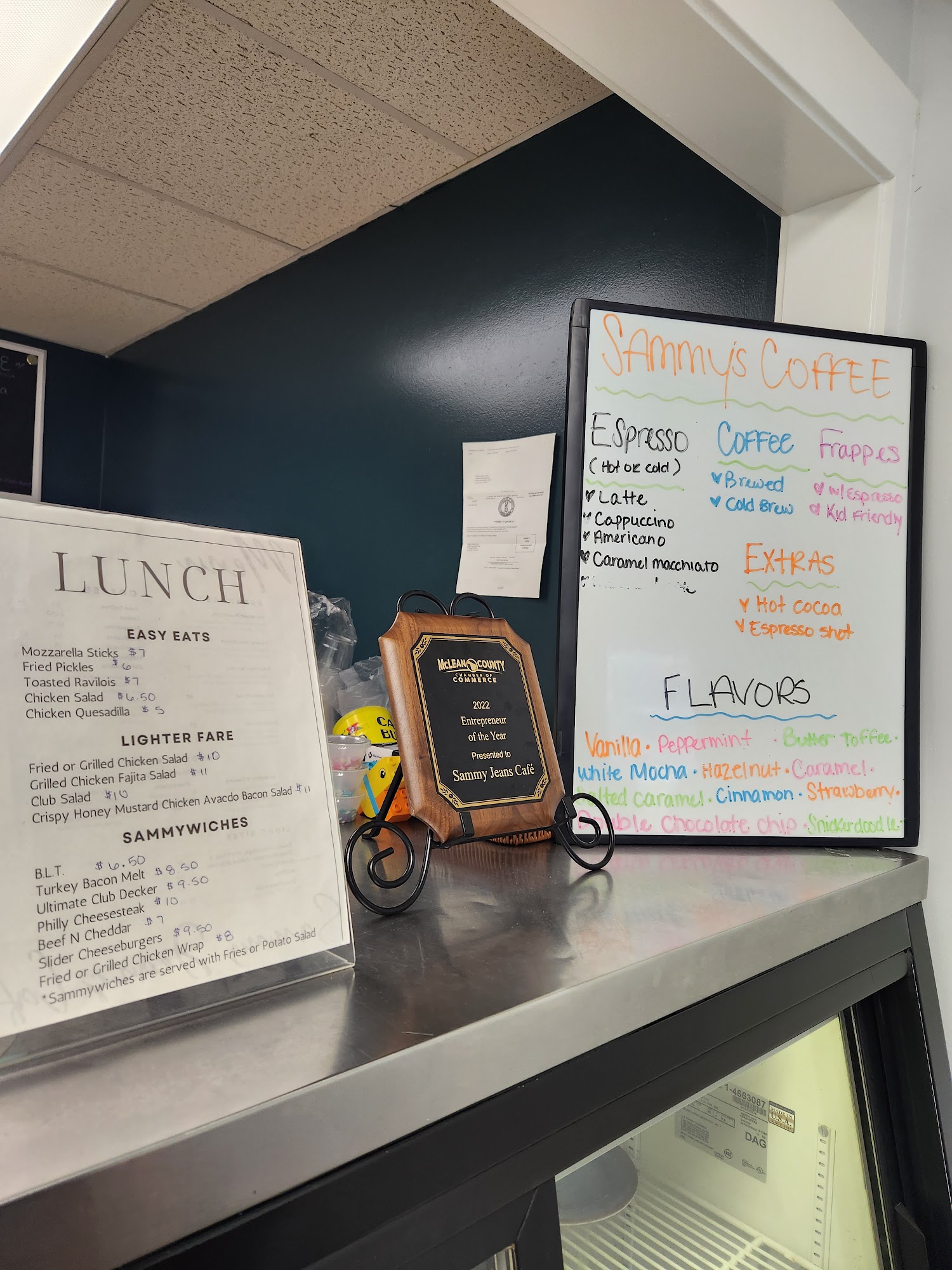 Sammy Jean's Cafe Menu