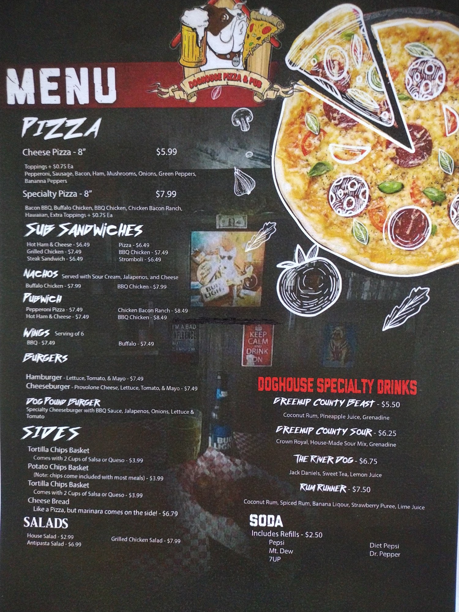 Doghouse Pizza & Pub Menu