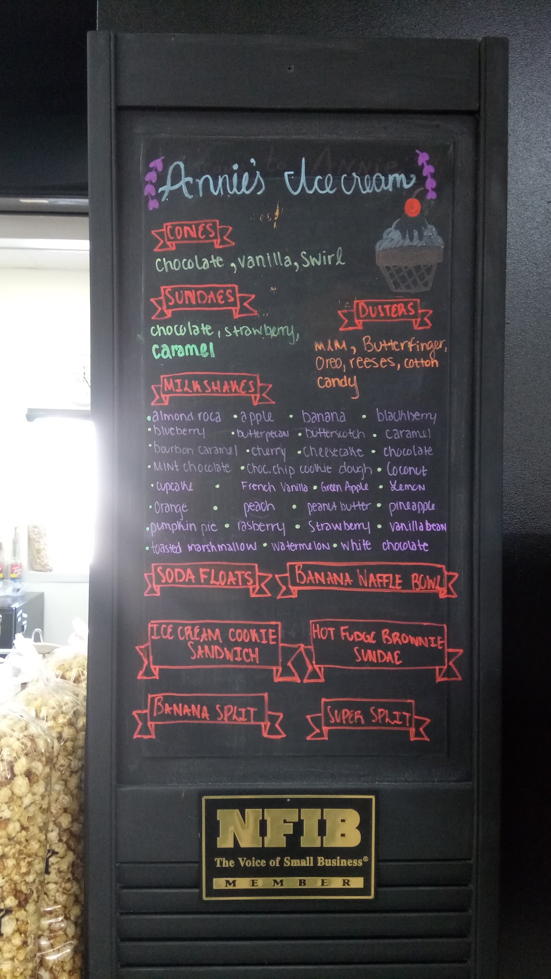 Annies Sweets & Gifts Menu