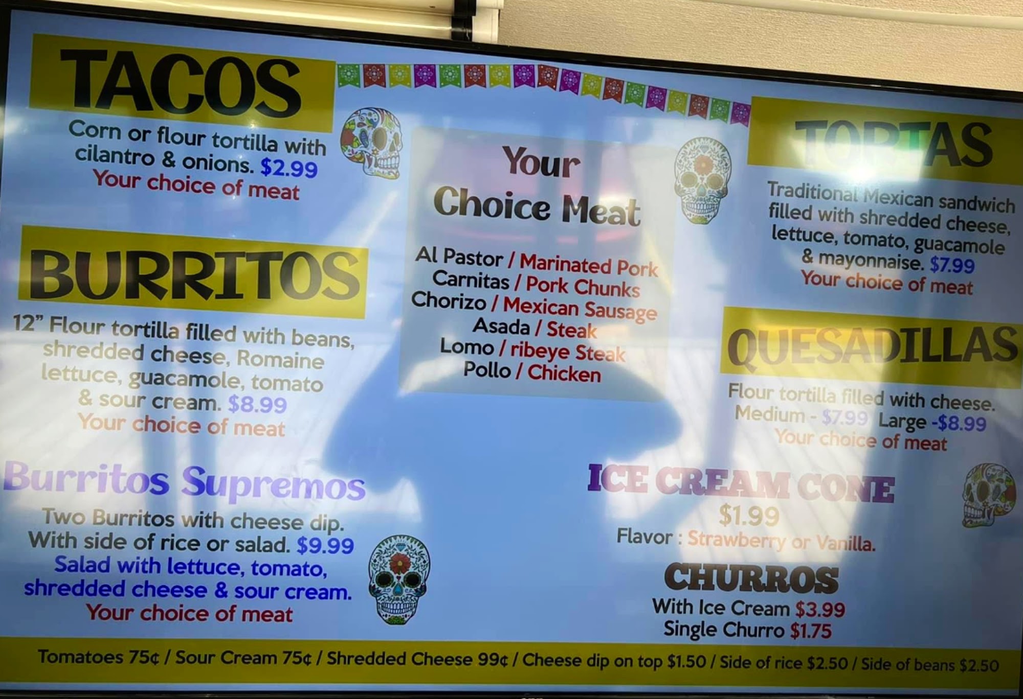Takito place Menu